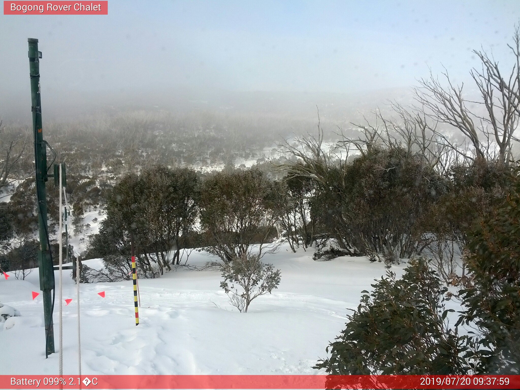 Bogong Web Cam 9:37am Saturday 20th of July 2019