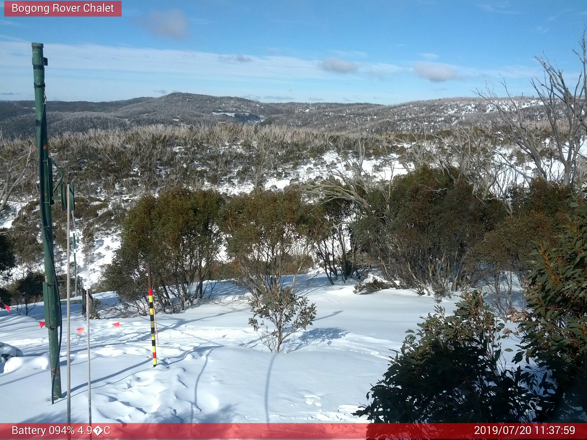 Bogong Web Cam 11:37am Saturday 20th of July 2019