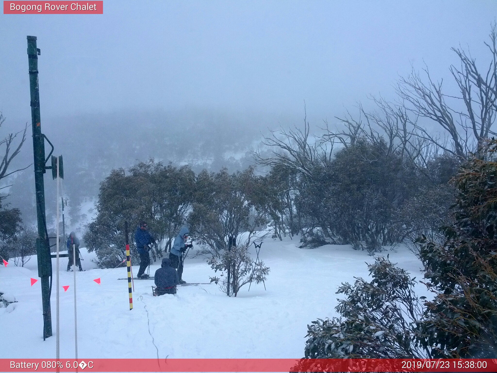 Bogong Web Cam 3:37pm Tuesday 23rd of July 2019