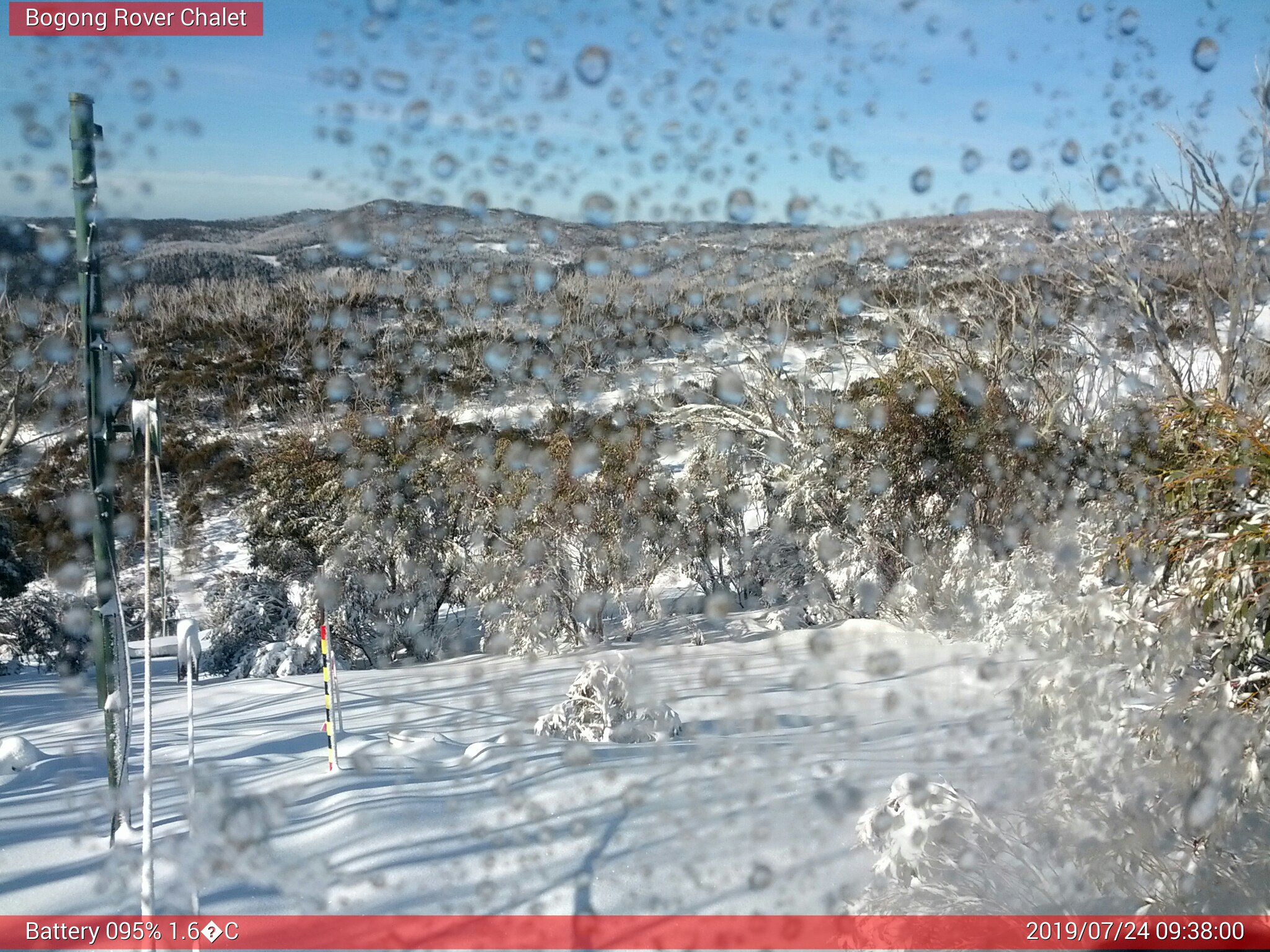 Bogong Web Cam 9:38am Wednesday 24th of July 2019