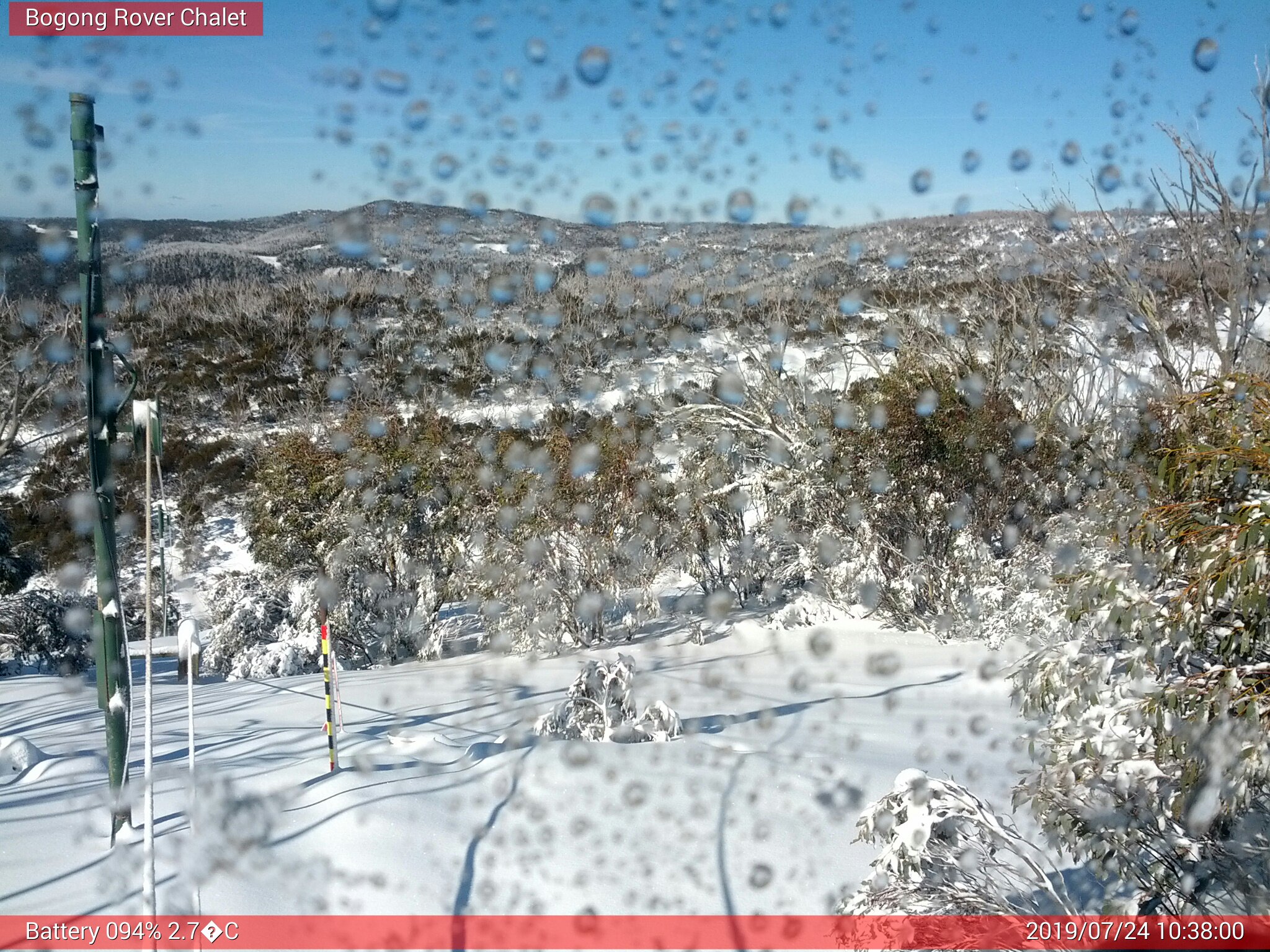 Bogong Web Cam 10:38am Wednesday 24th of July 2019