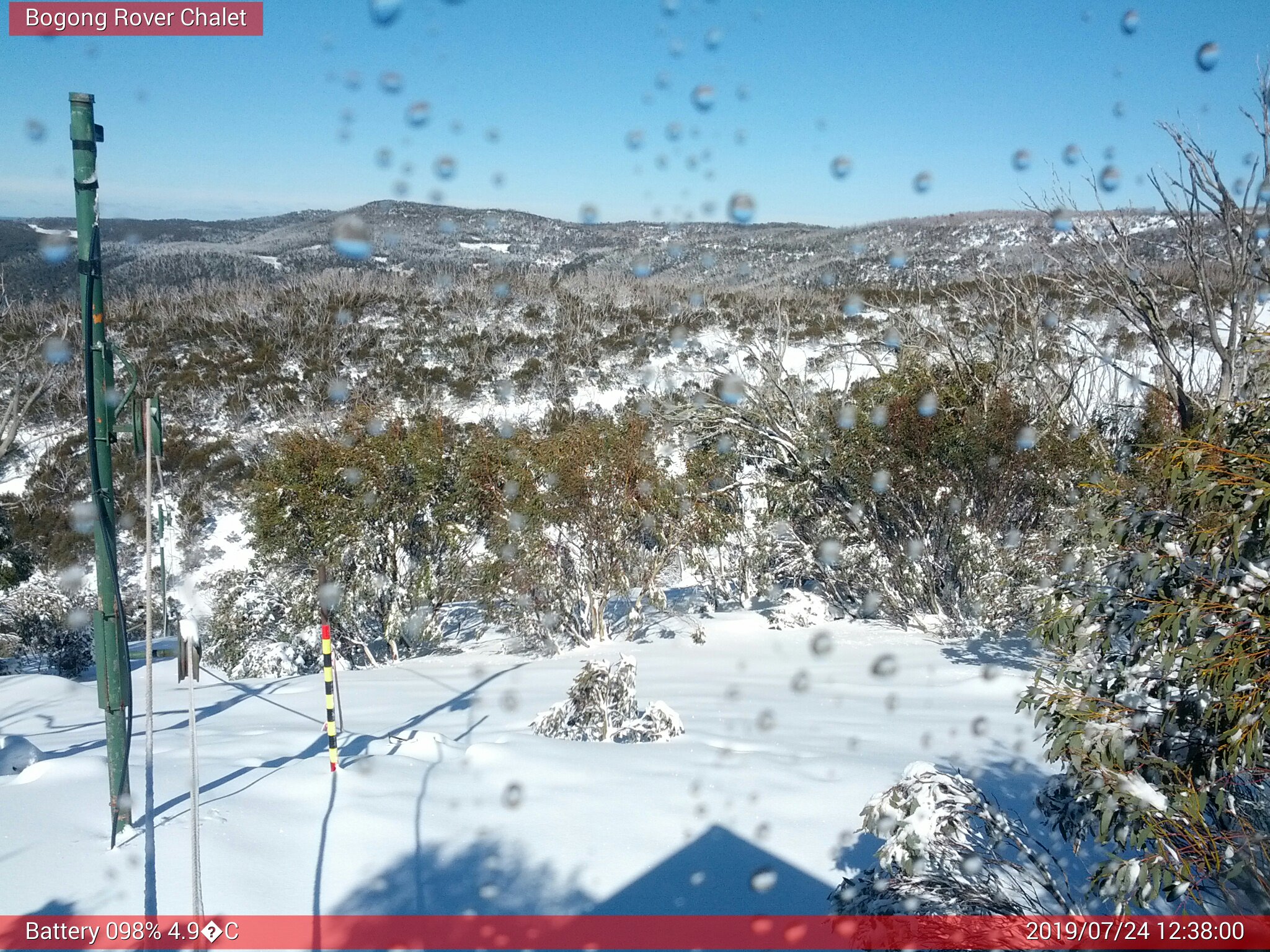 Bogong Web Cam 12:38pm Wednesday 24th of July 2019