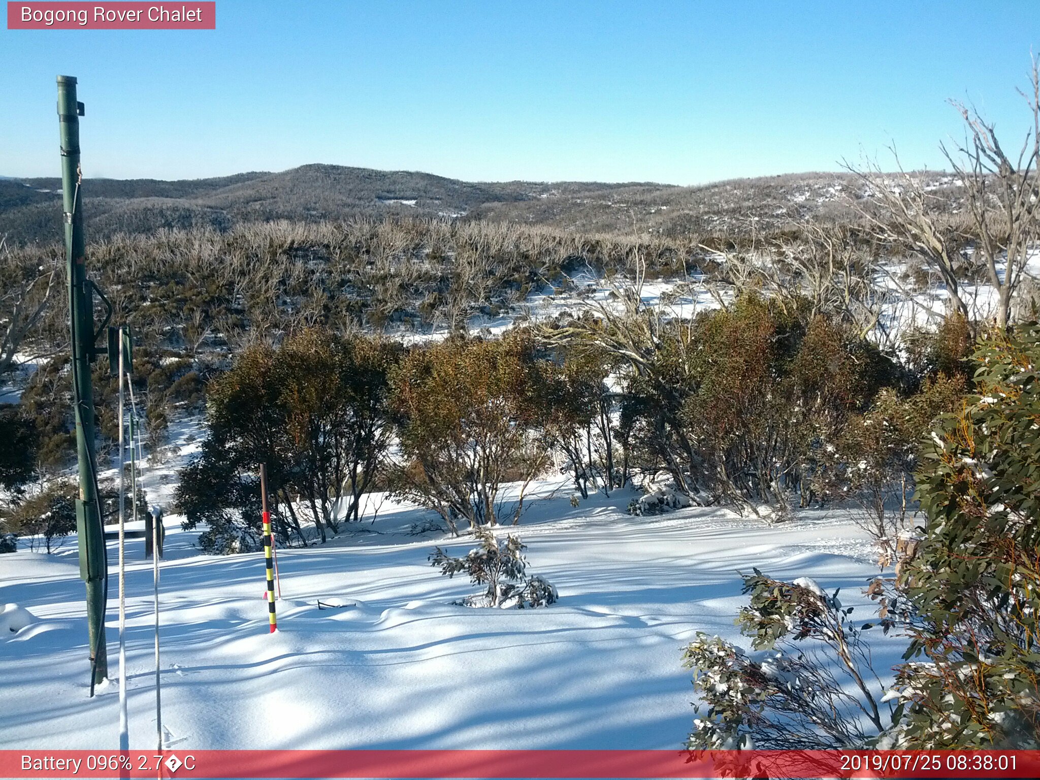 Bogong Web Cam 8:38am Thursday 25th of July 2019