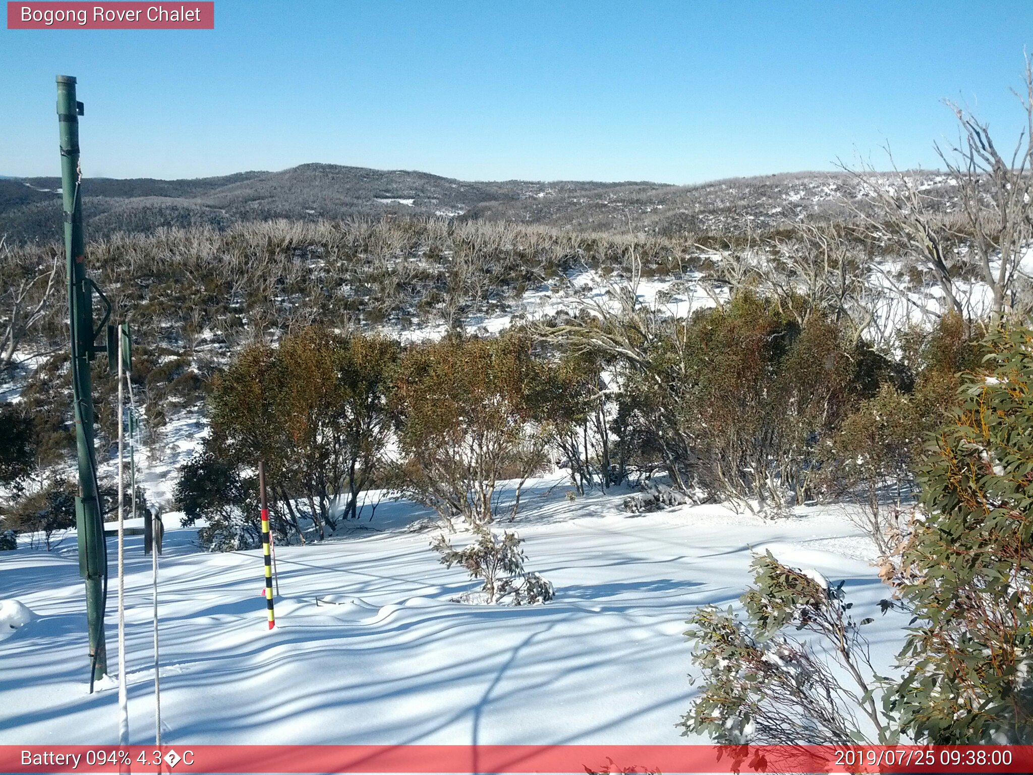 Bogong Web Cam 9:38am Thursday 25th of July 2019