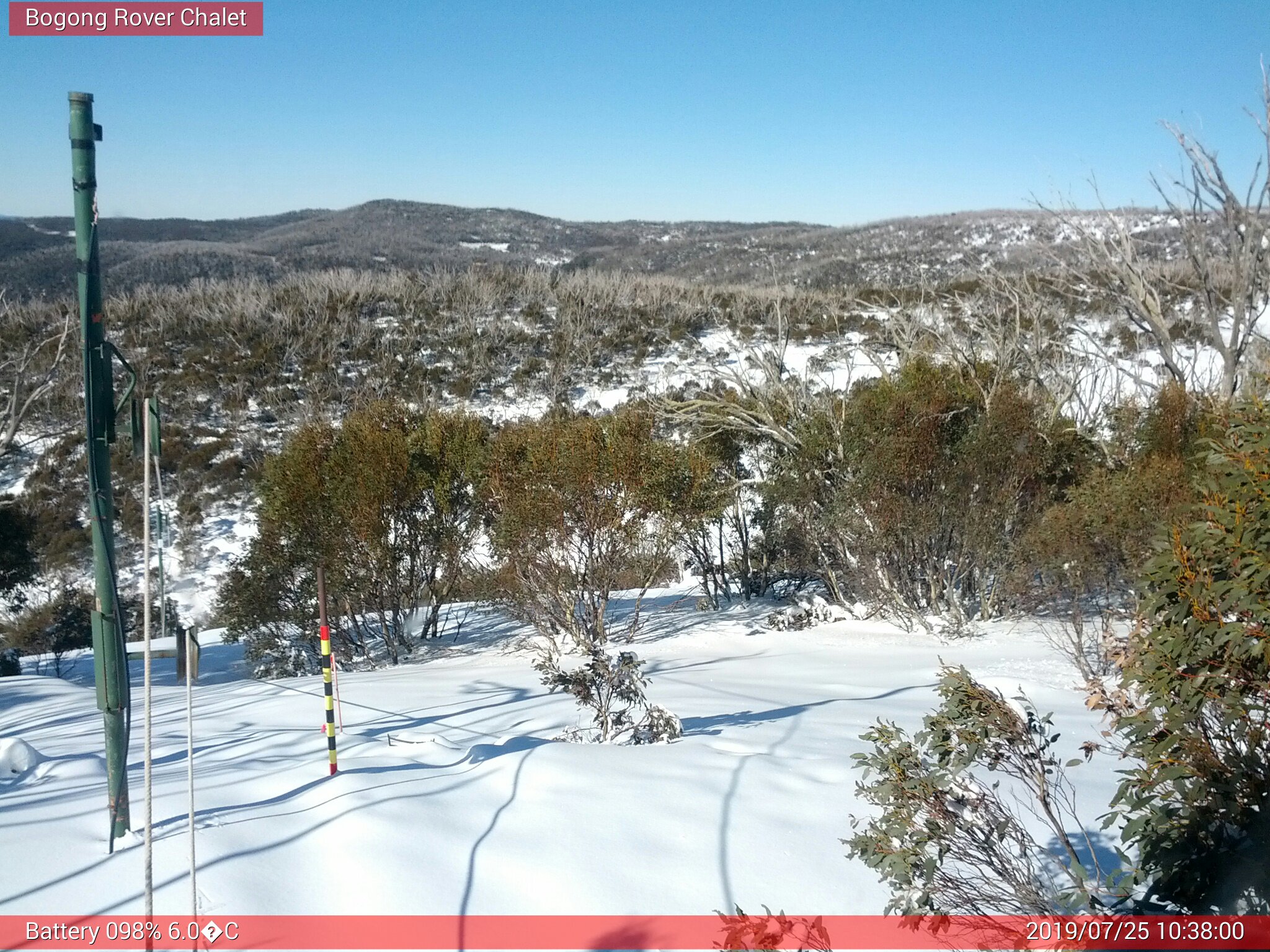 Bogong Web Cam 10:38am Thursday 25th of July 2019