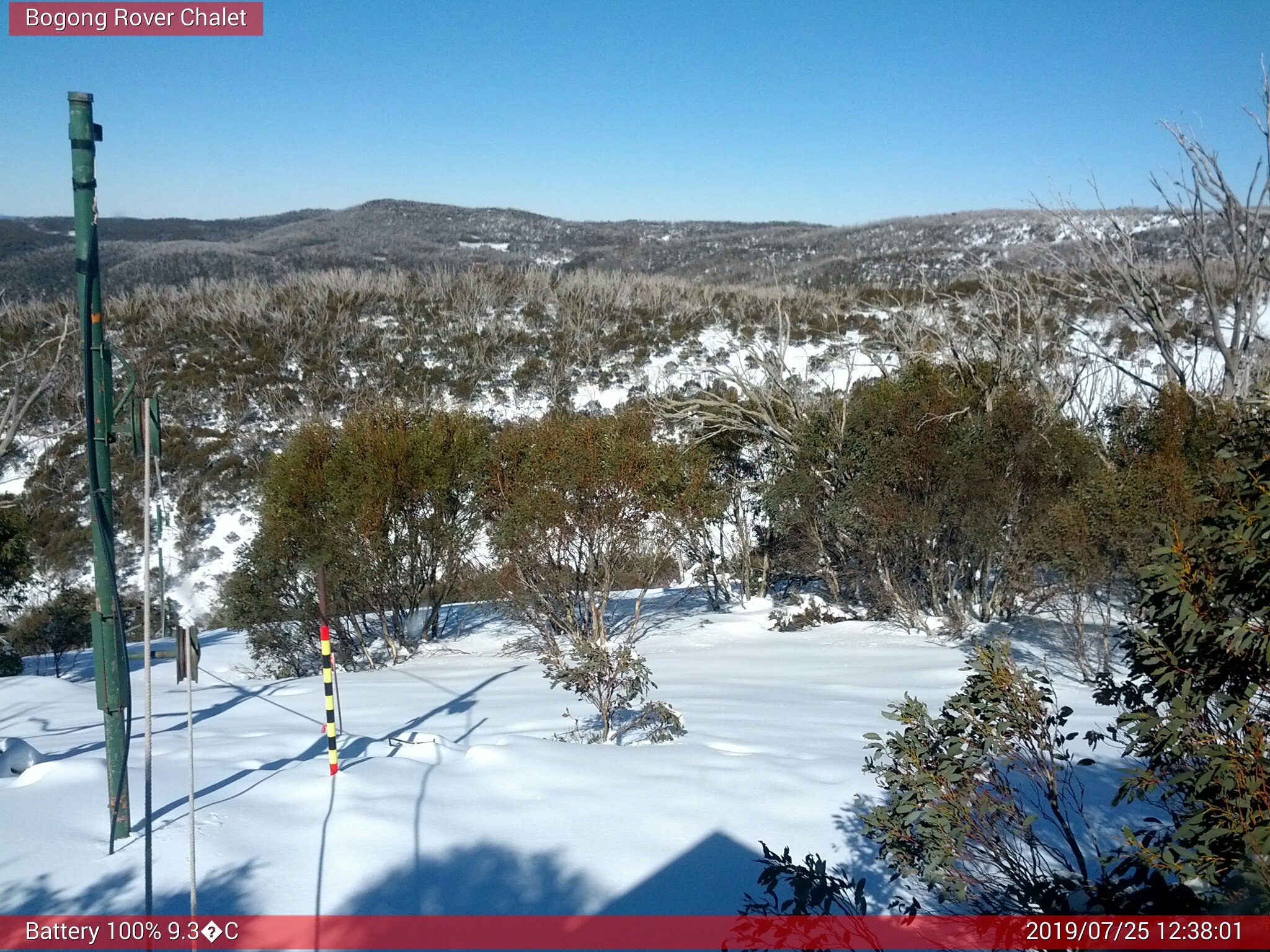 Bogong Web Cam 12:38pm Thursday 25th of July 2019