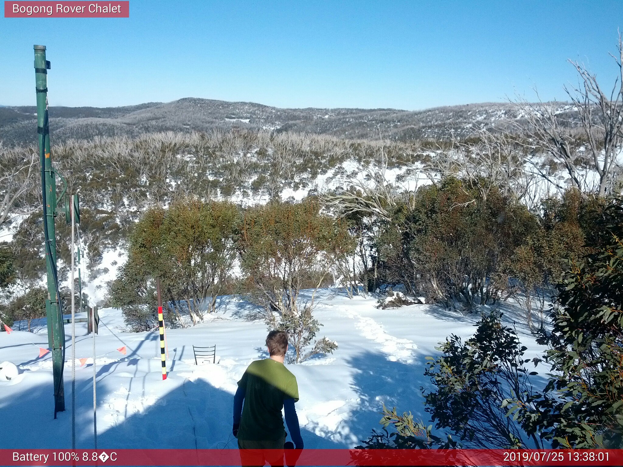 Bogong Web Cam 1:38pm Thursday 25th of July 2019