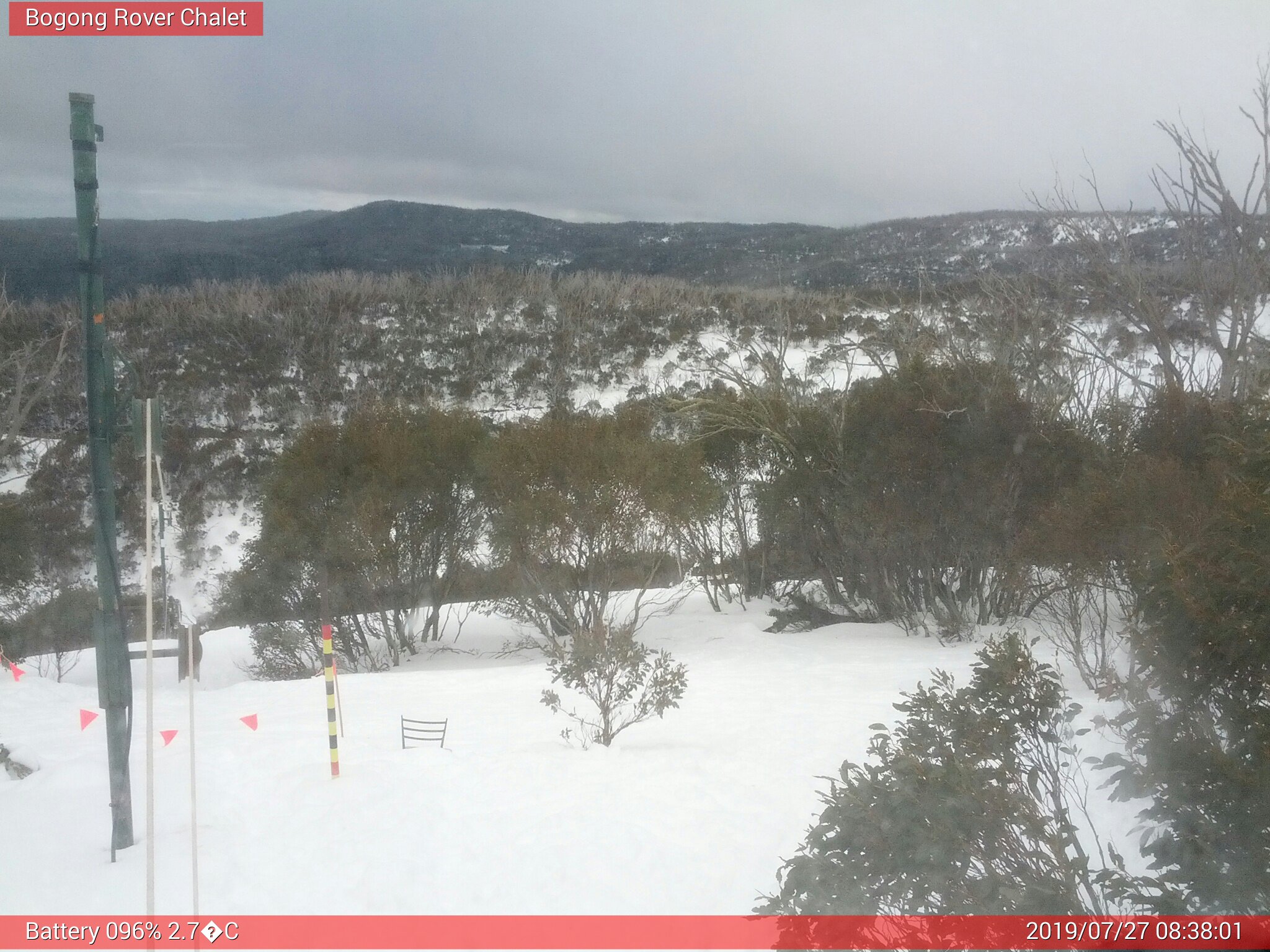 Bogong Web Cam 8:38am Saturday 27th of July 2019