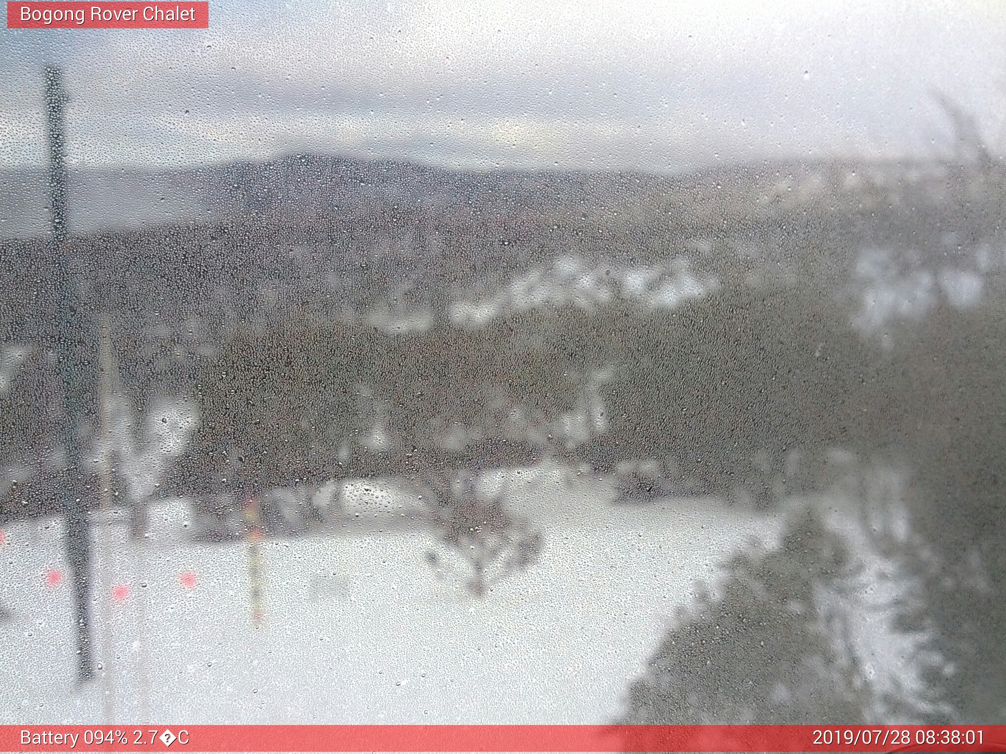 Bogong Web Cam 8:38am Sunday 28th of July 2019