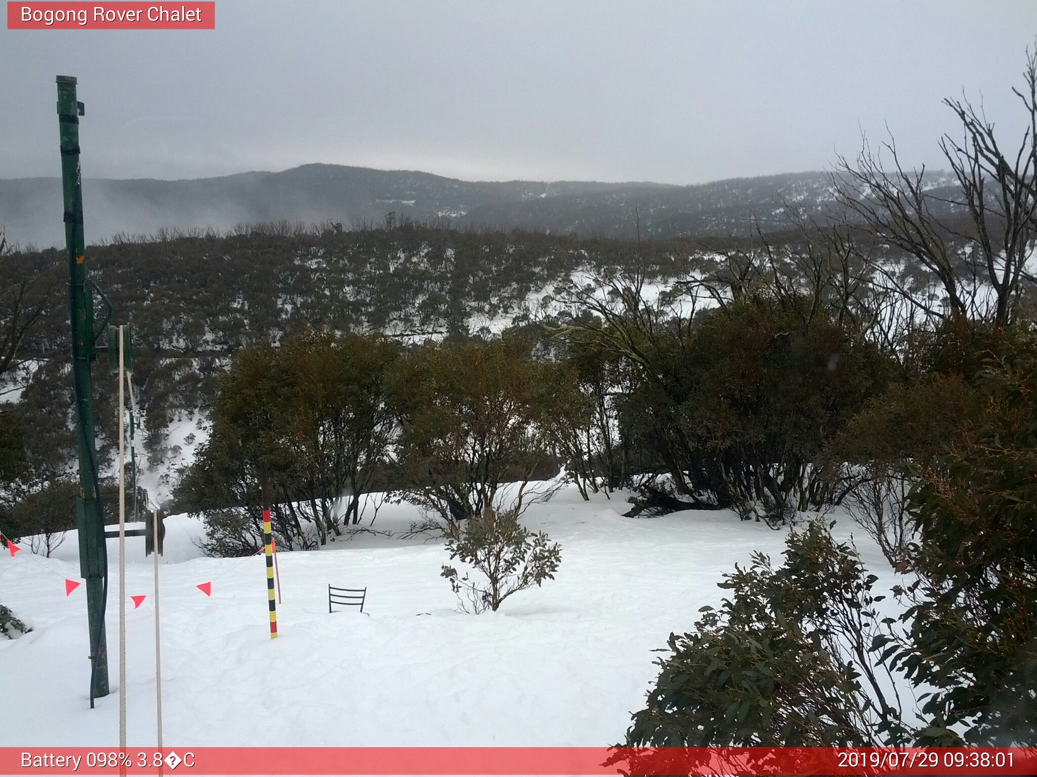 Bogong Web Cam 9:38am Monday 29th of July 2019