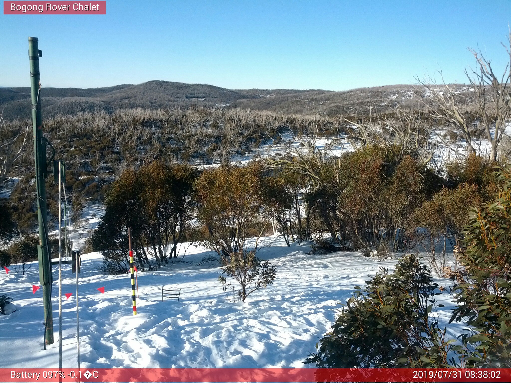 Bogong Web Cam 8:38am Wednesday 31st of July 2019