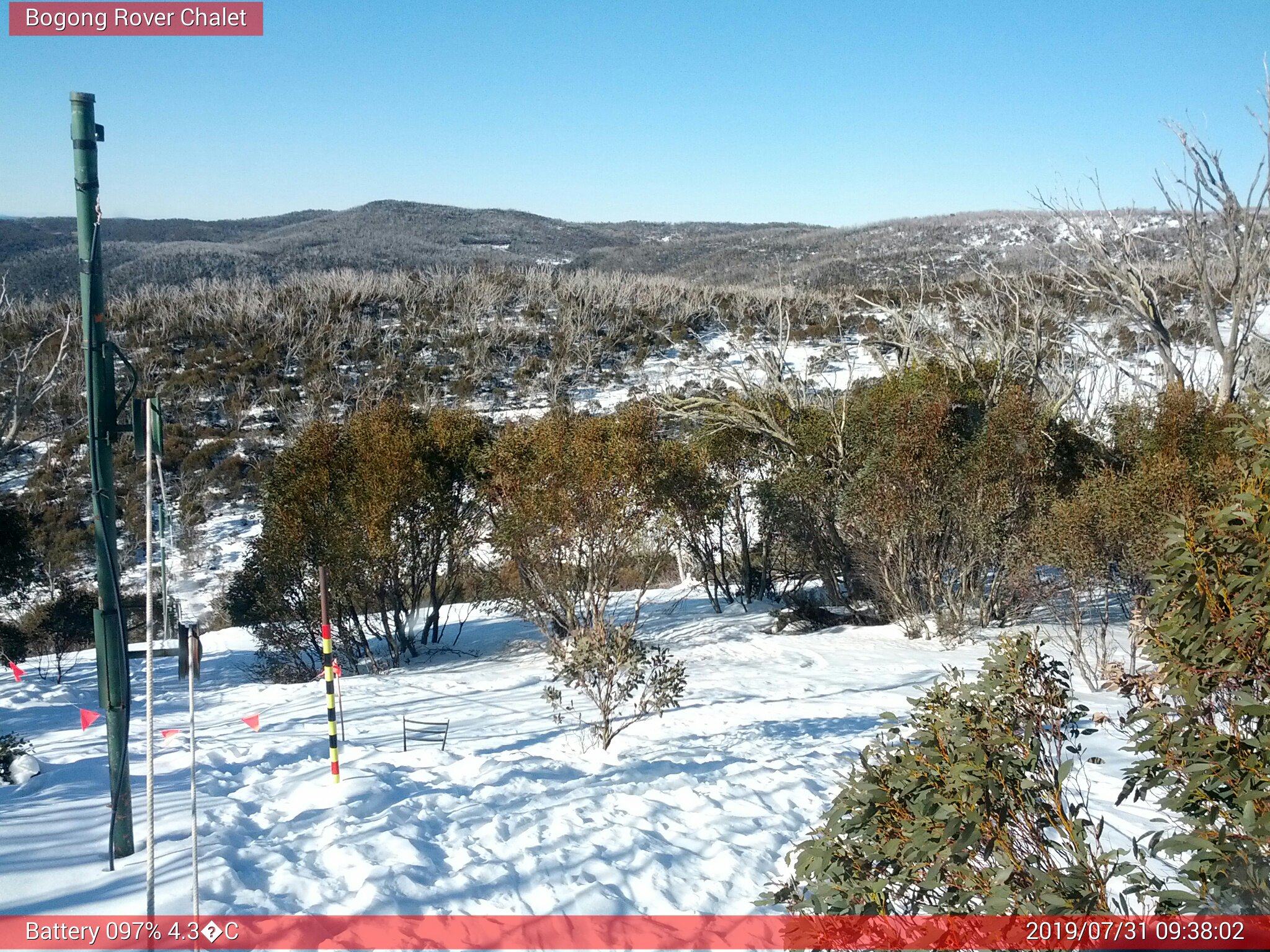 Bogong Web Cam 9:38am Wednesday 31st of July 2019