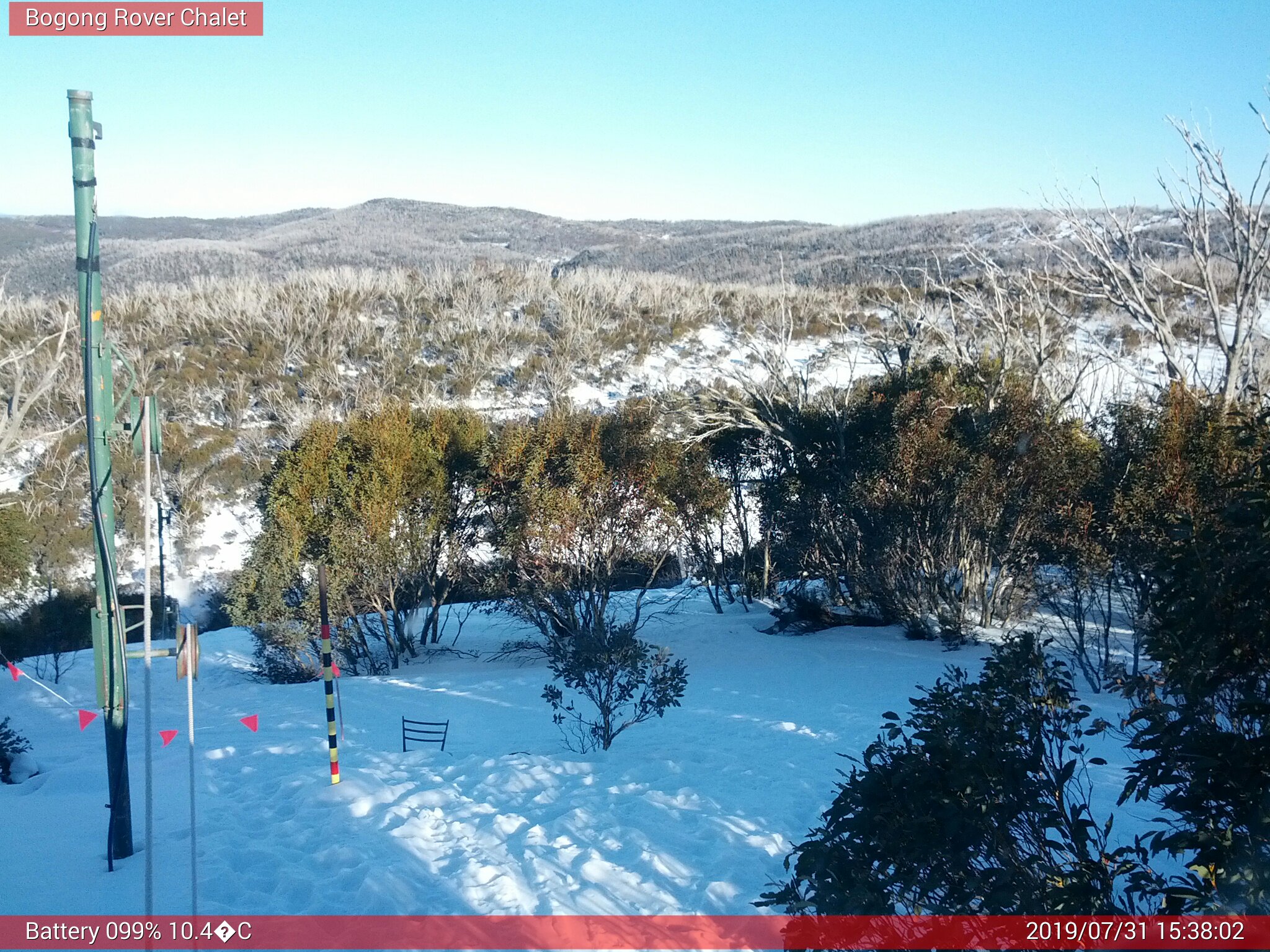 Bogong Web Cam 3:38pm Wednesday 31st of July 2019