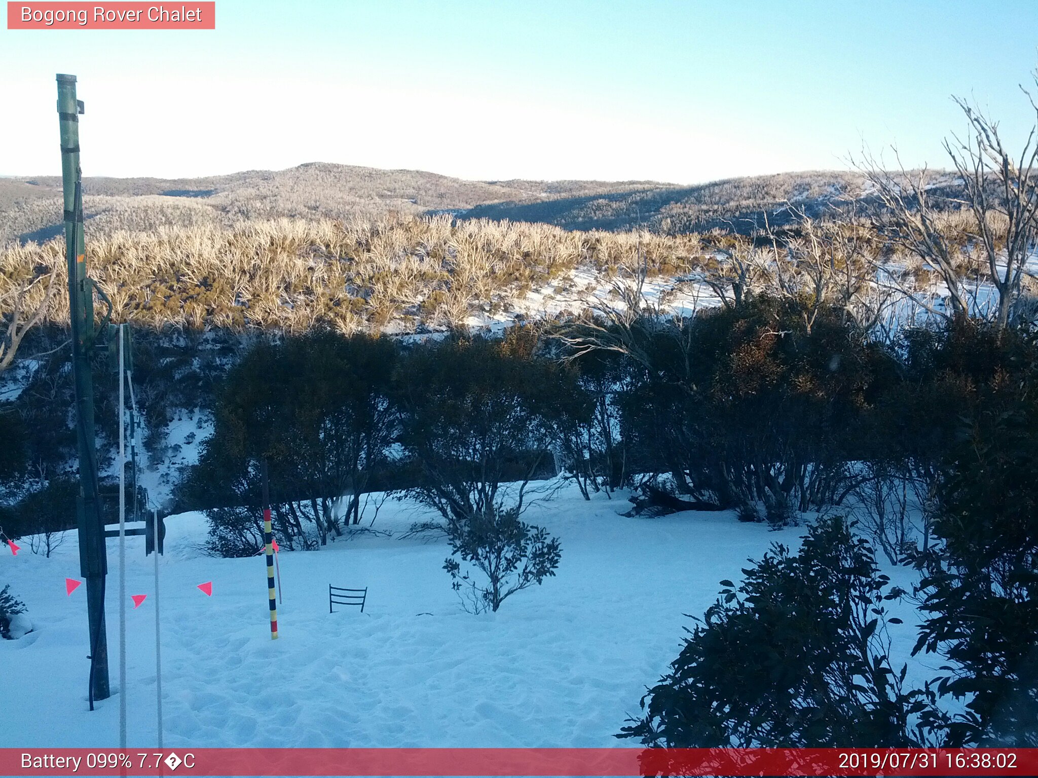 Bogong Web Cam 4:38pm Wednesday 31st of July 2019