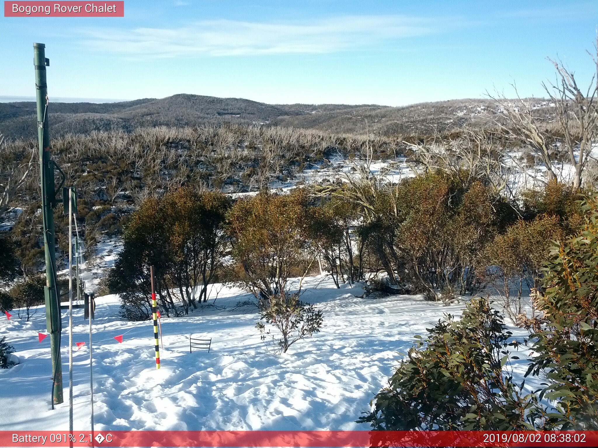 Bogong Web Cam 8:38am Friday 2nd of August 2019