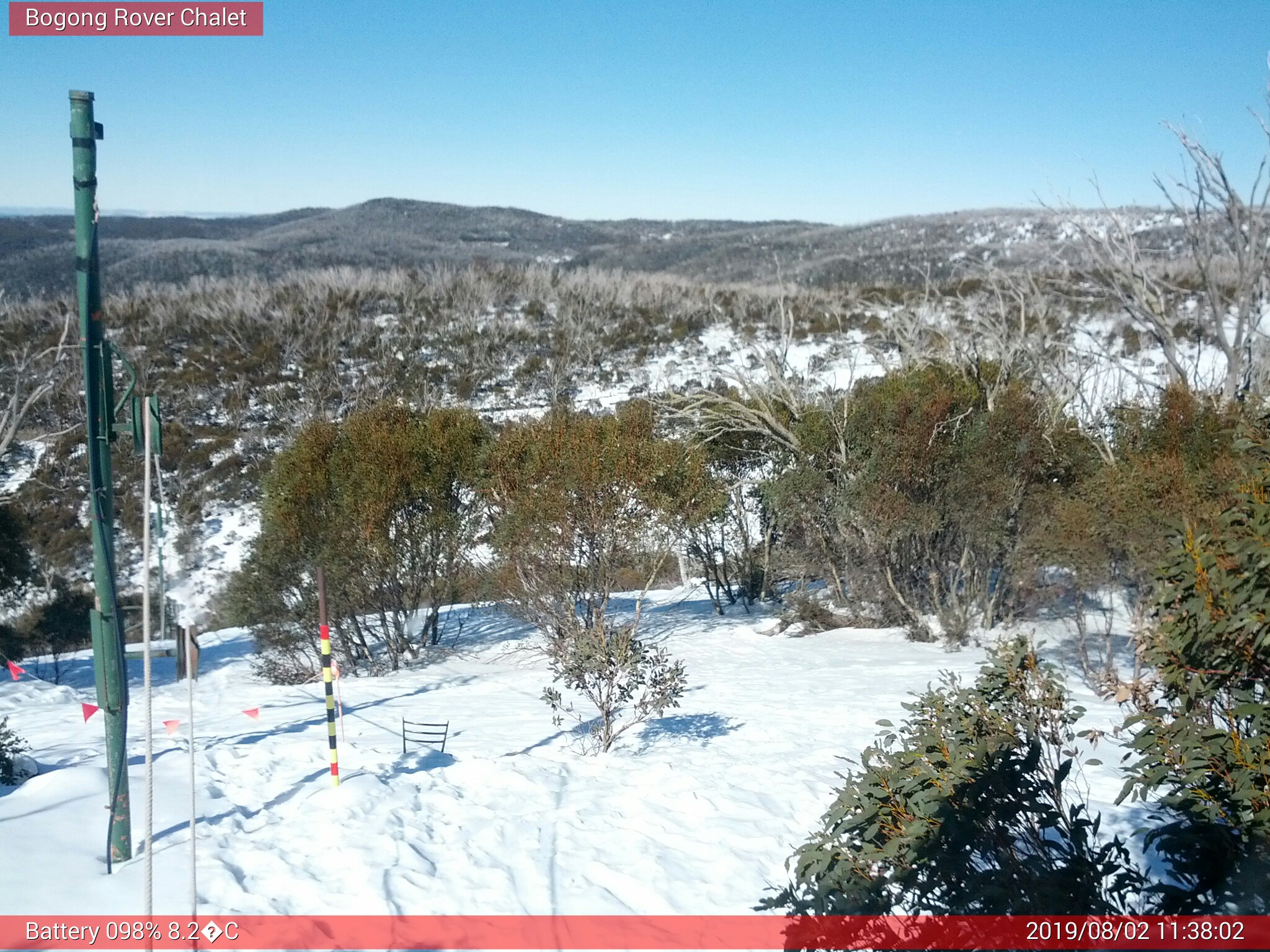 Bogong Web Cam 11:38am Friday 2nd of August 2019