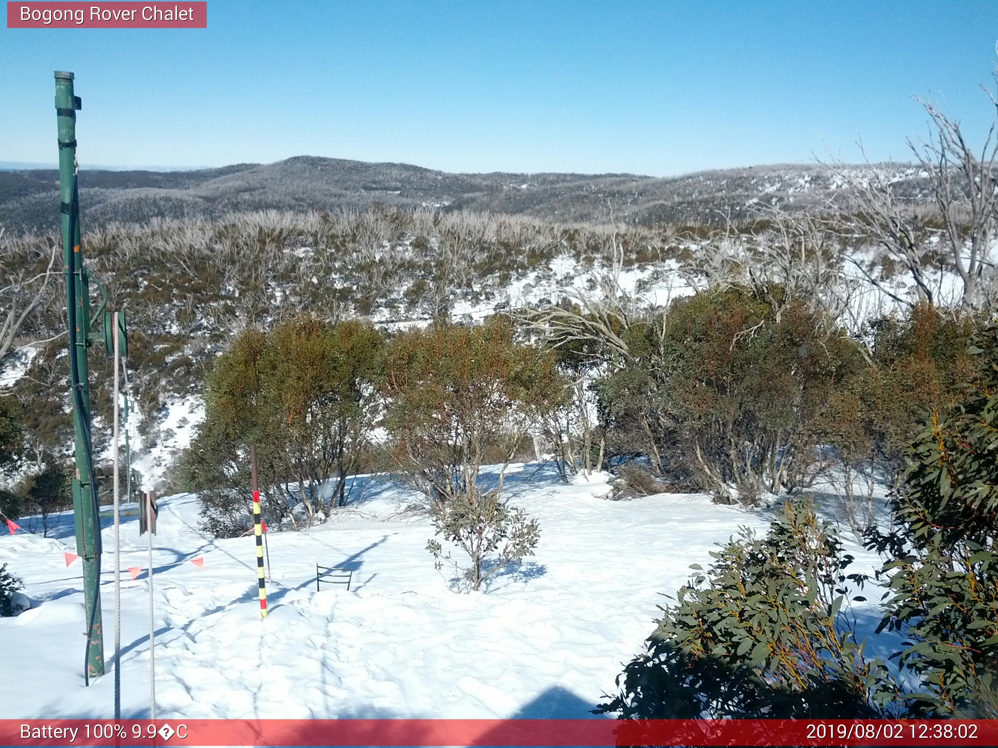 Bogong Web Cam 12:38pm Friday 2nd of August 2019