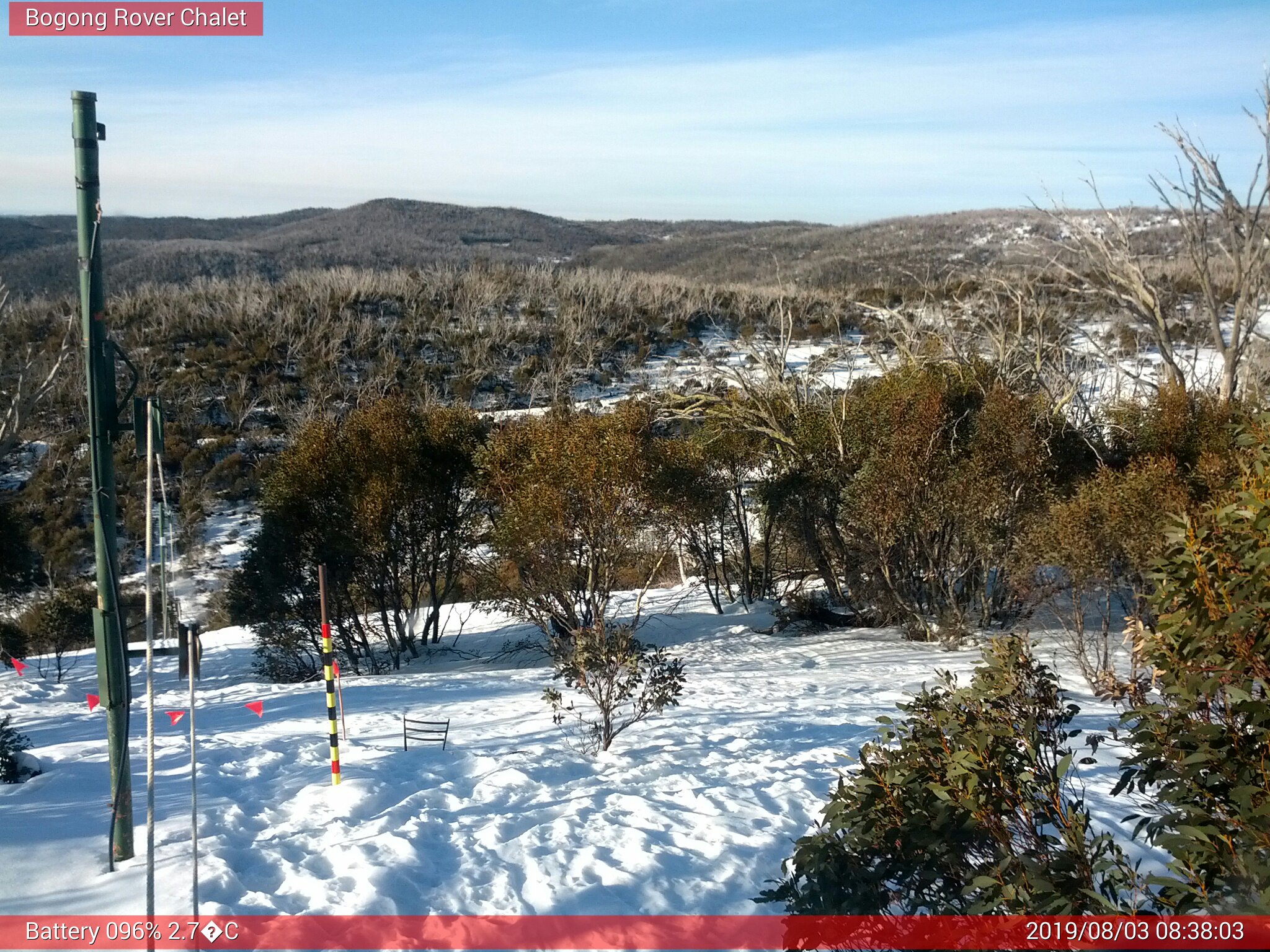 Bogong Web Cam 8:38am Saturday 3rd of August 2019