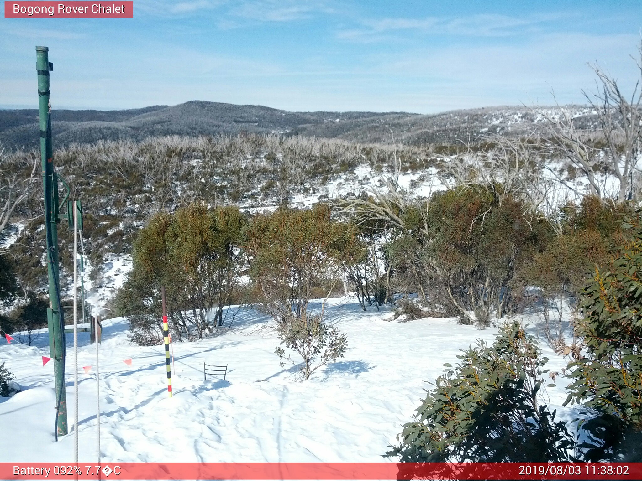 Bogong Web Cam 11:38am Saturday 3rd of August 2019