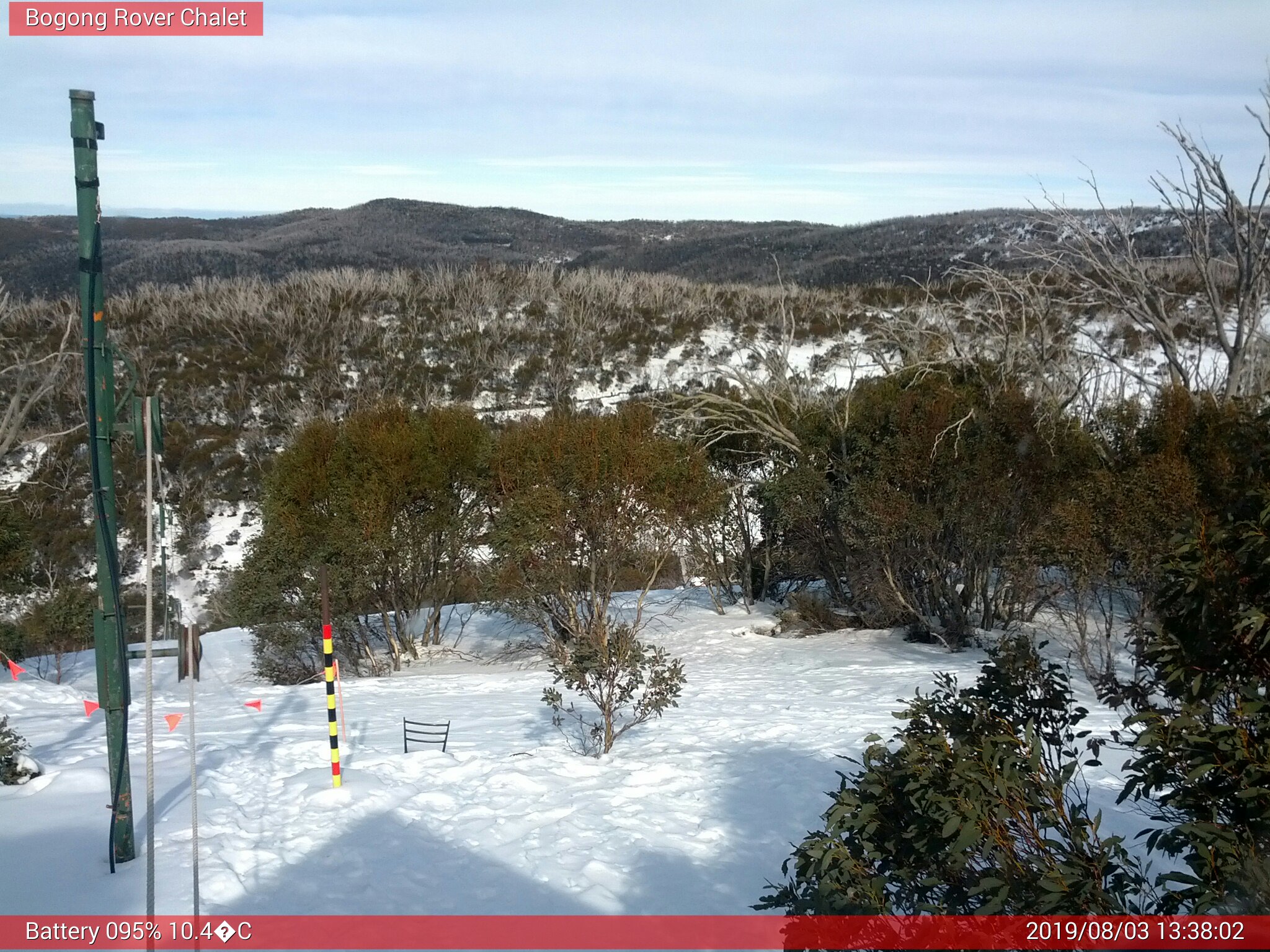 Bogong Web Cam 1:38pm Saturday 3rd of August 2019