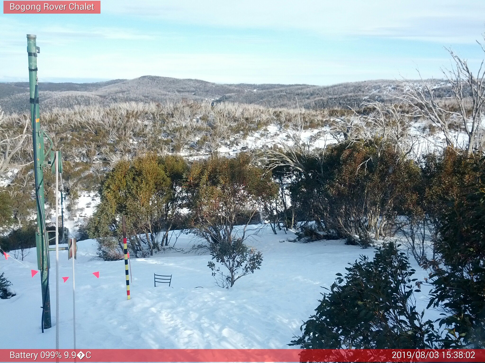 Bogong Web Cam 3:38pm Saturday 3rd of August 2019