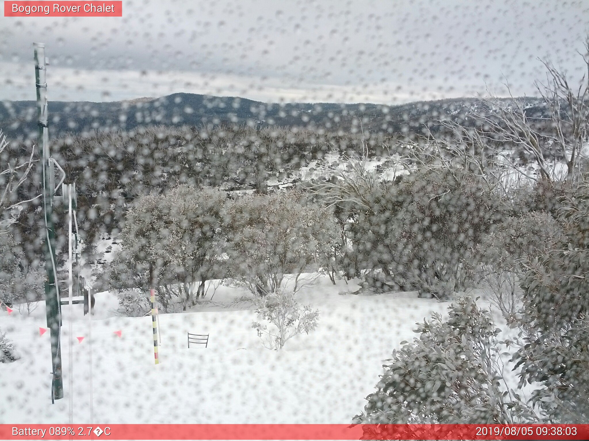 Bogong Web Cam 9:38am Monday 5th of August 2019