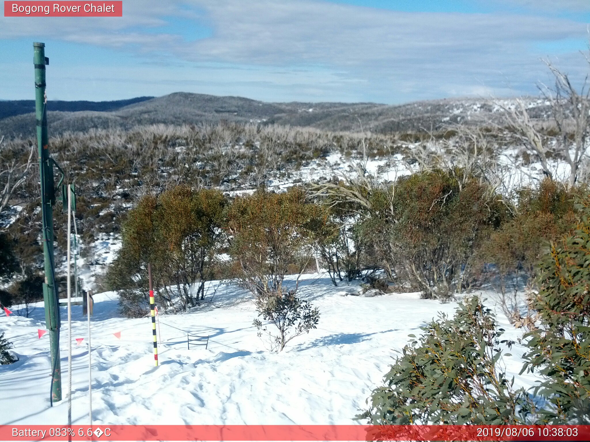 Bogong Web Cam 10:38am Tuesday 6th of August 2019