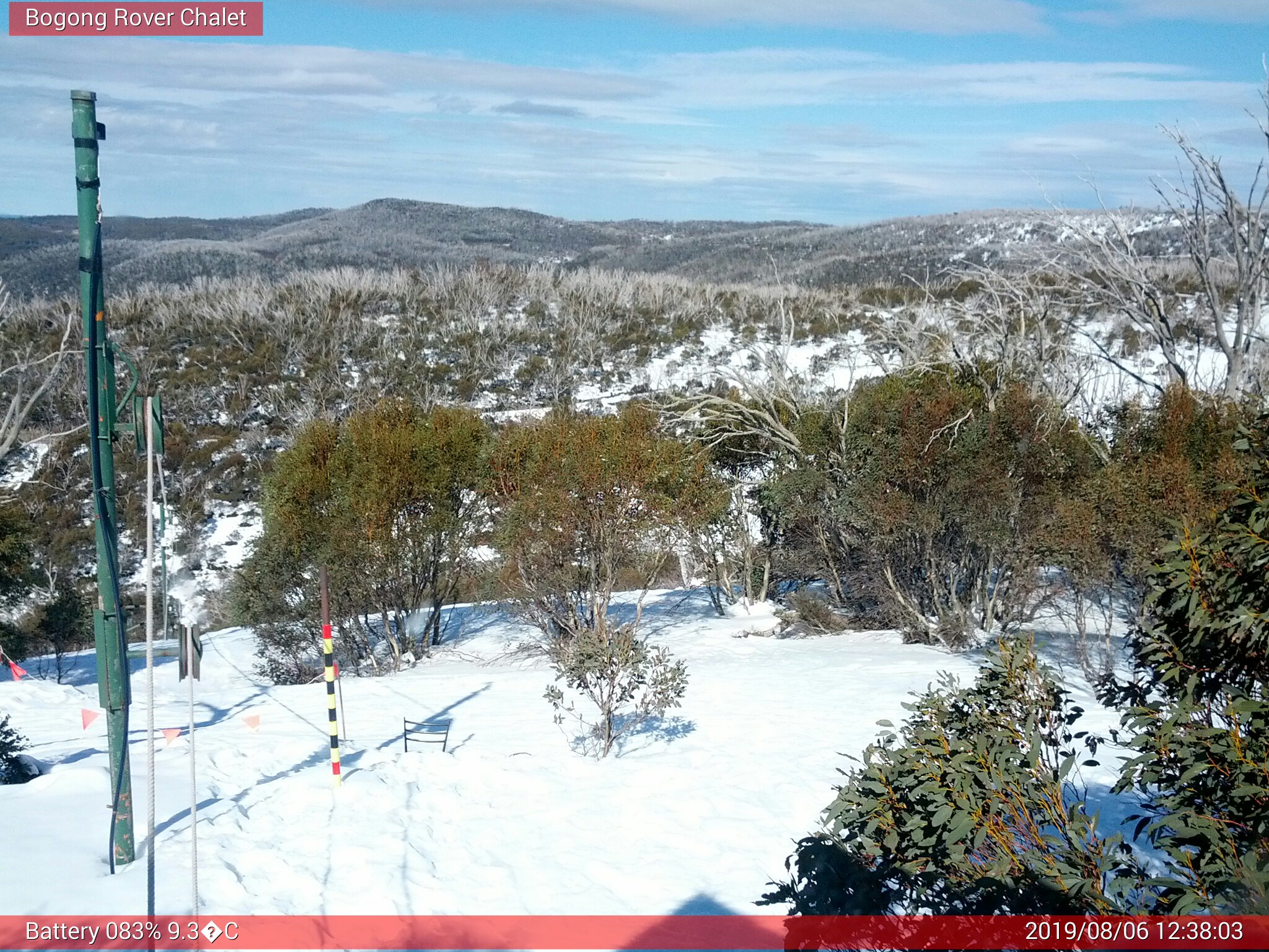 Bogong Web Cam 12:38pm Tuesday 6th of August 2019