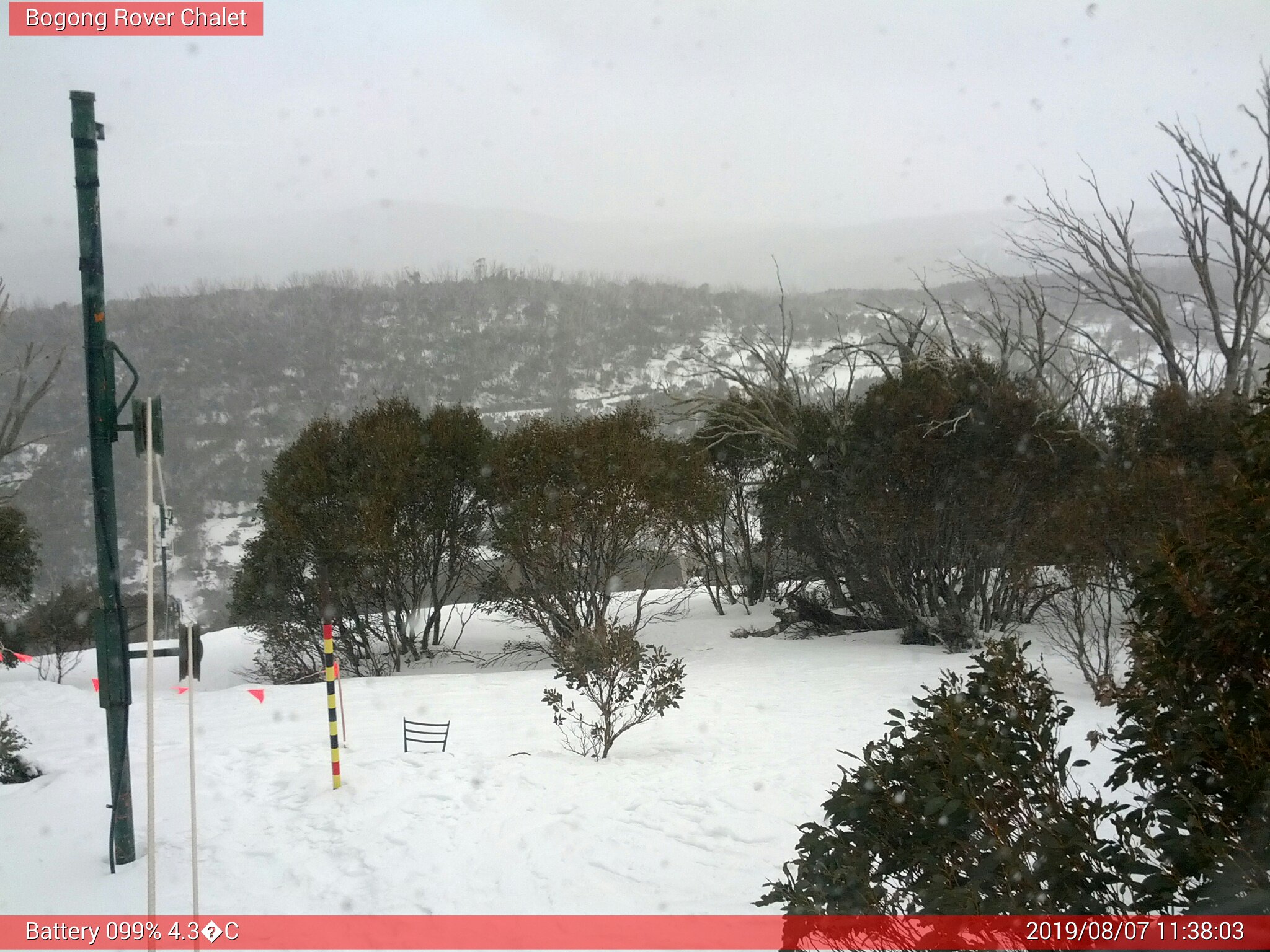 Bogong Web Cam 11:38am Wednesday 7th of August 2019