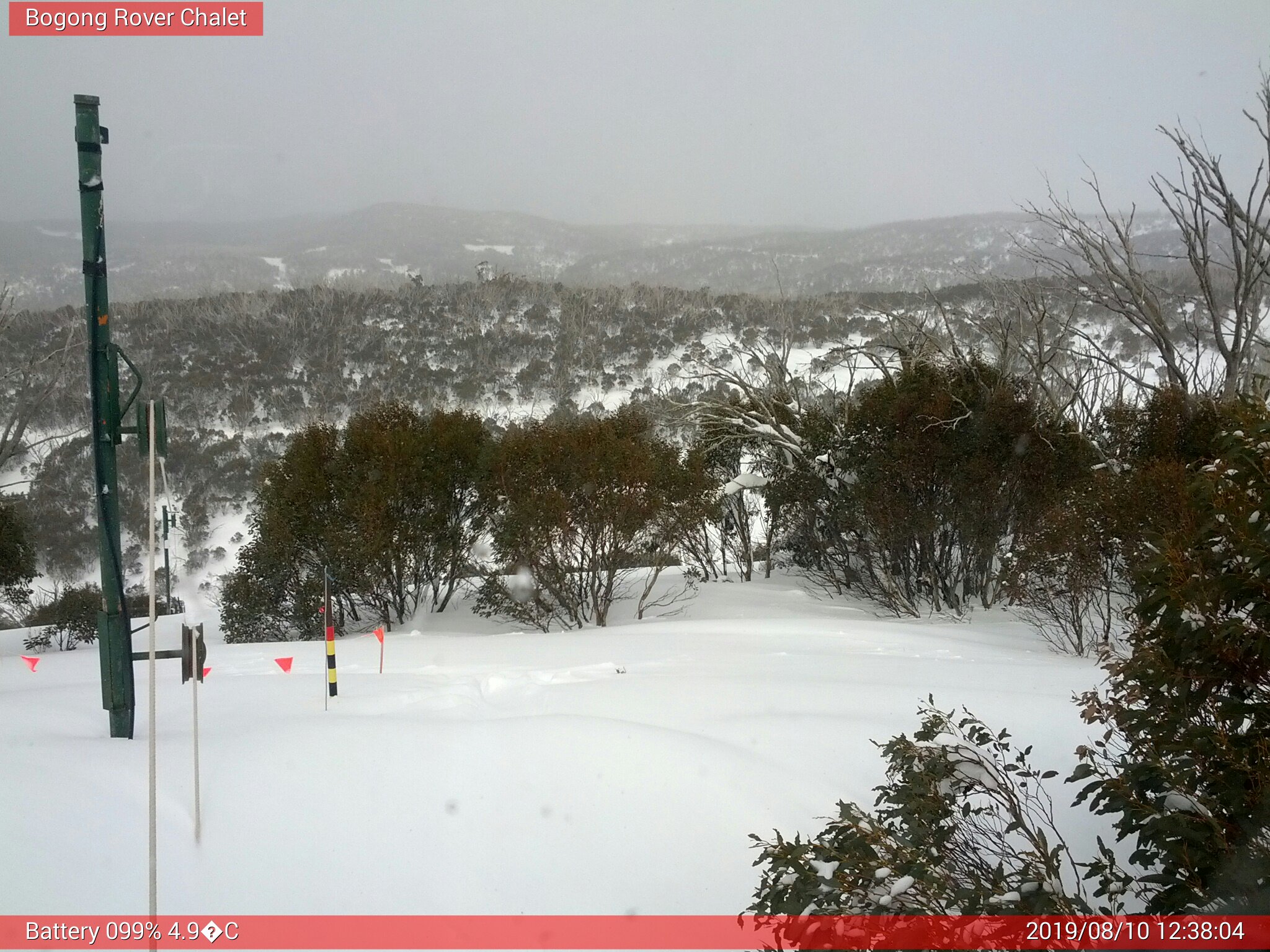 Bogong Web Cam 12:38pm Saturday 10th of August 2019