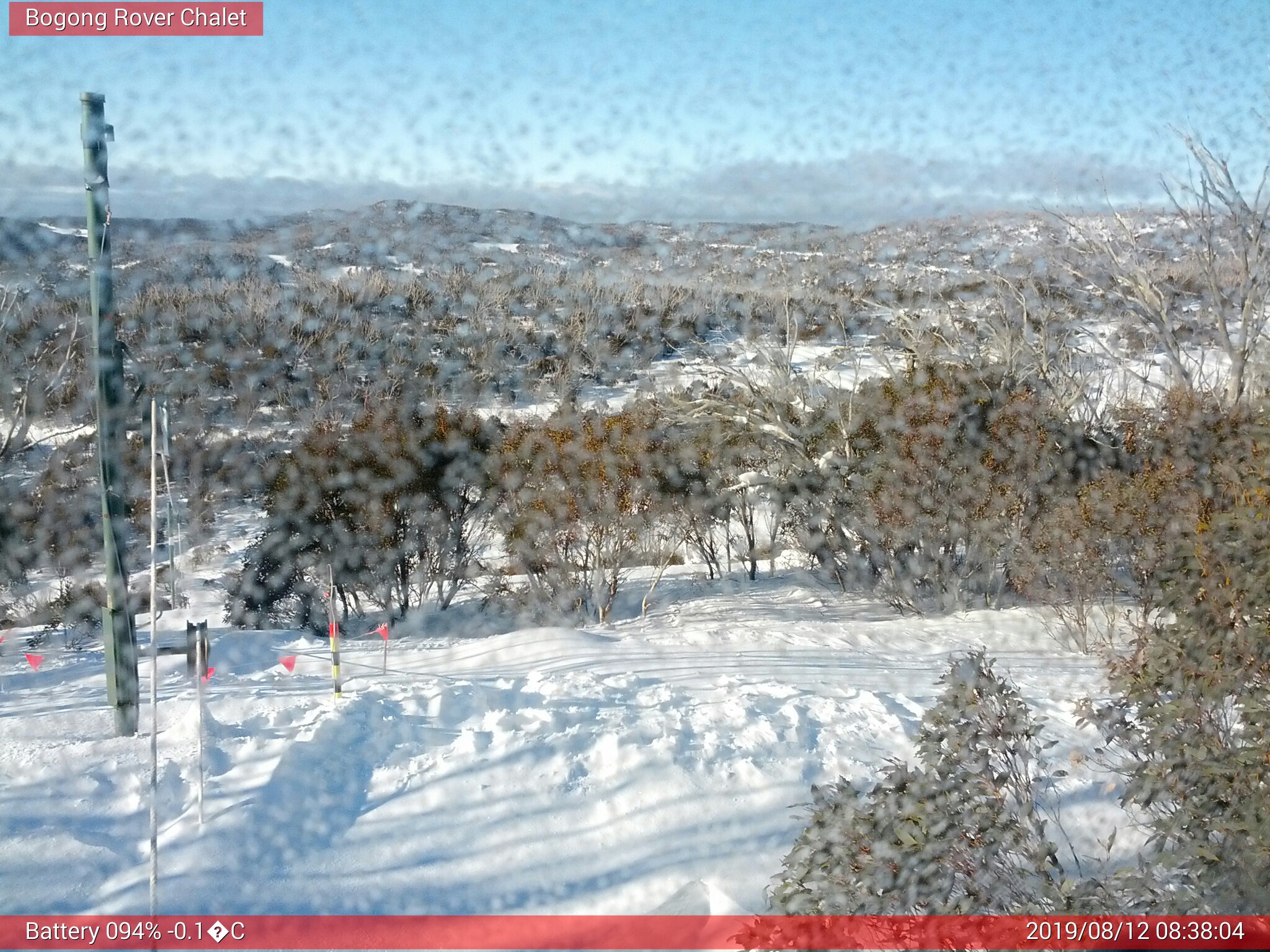 Bogong Web Cam 8:38am Monday 12th of August 2019