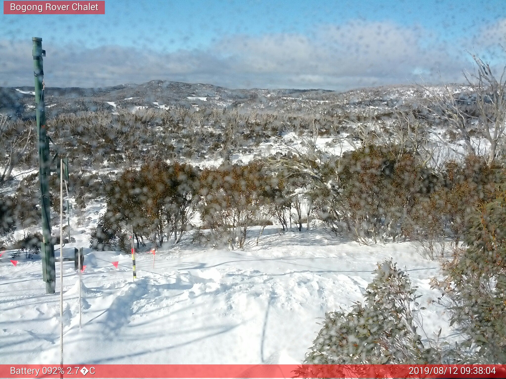 Bogong Web Cam 9:38am Monday 12th of August 2019