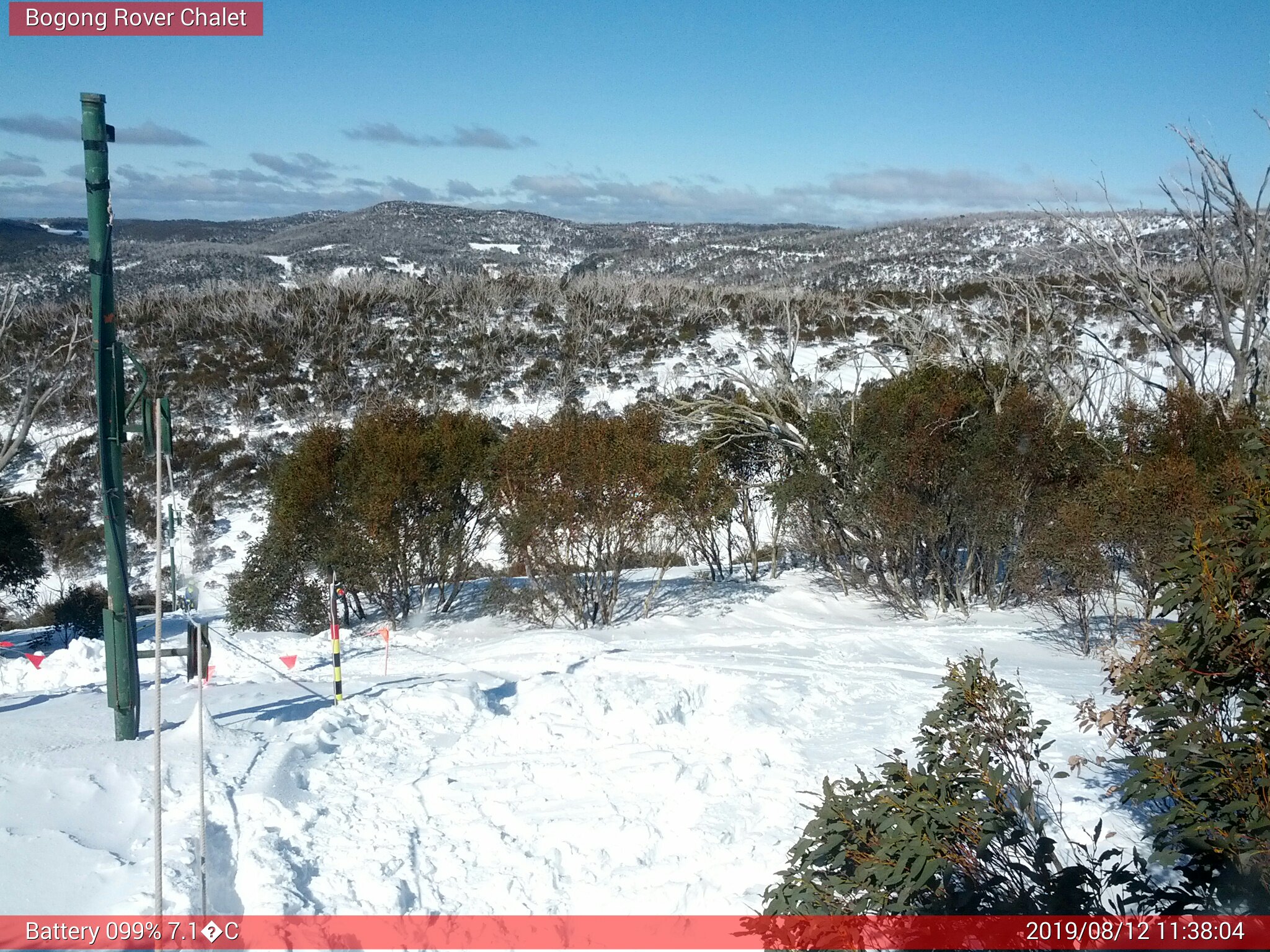 Bogong Web Cam 11:38am Monday 12th of August 2019