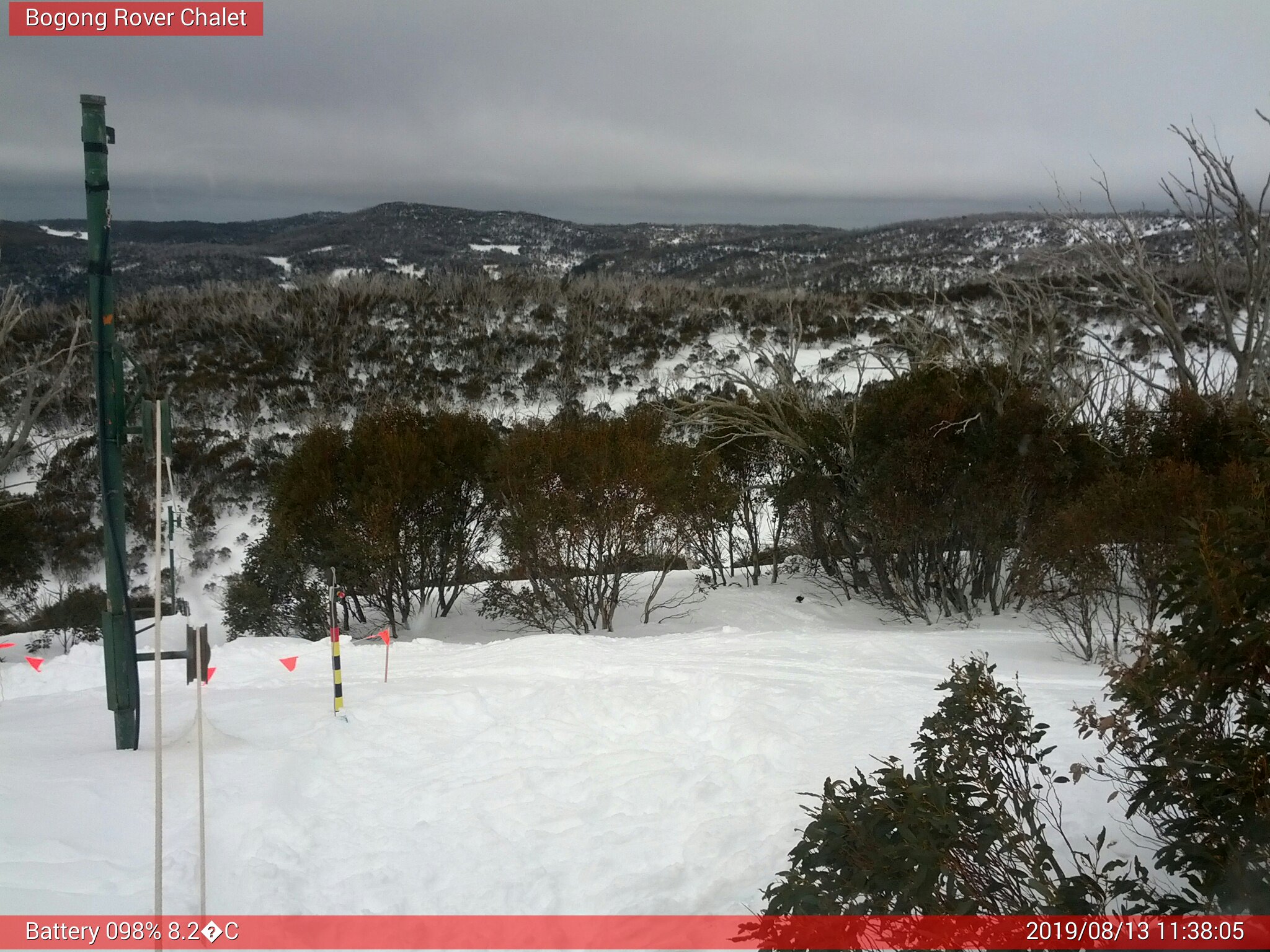 Bogong Web Cam 11:38am Tuesday 13th of August 2019