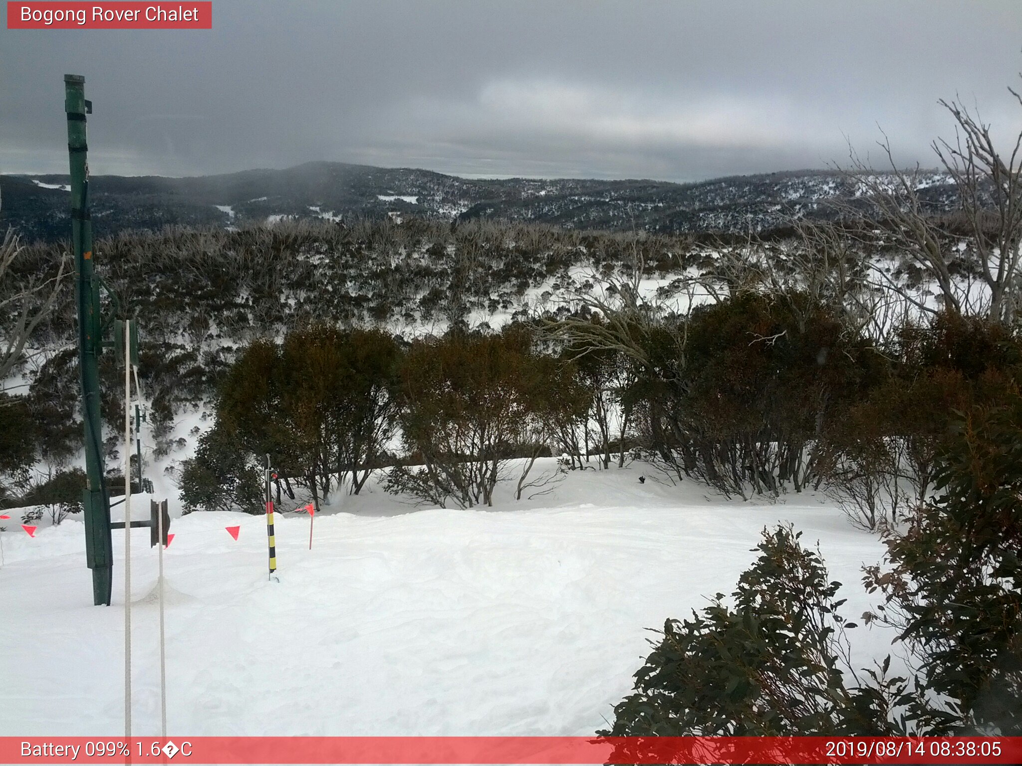 Bogong Web Cam 8:38am Wednesday 14th of August 2019