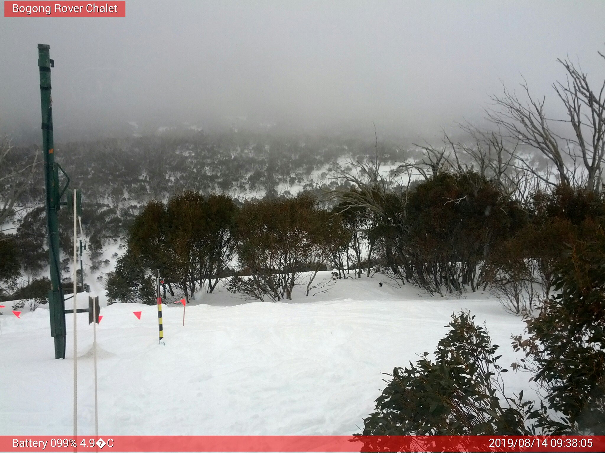 Bogong Web Cam 9:38am Wednesday 14th of August 2019