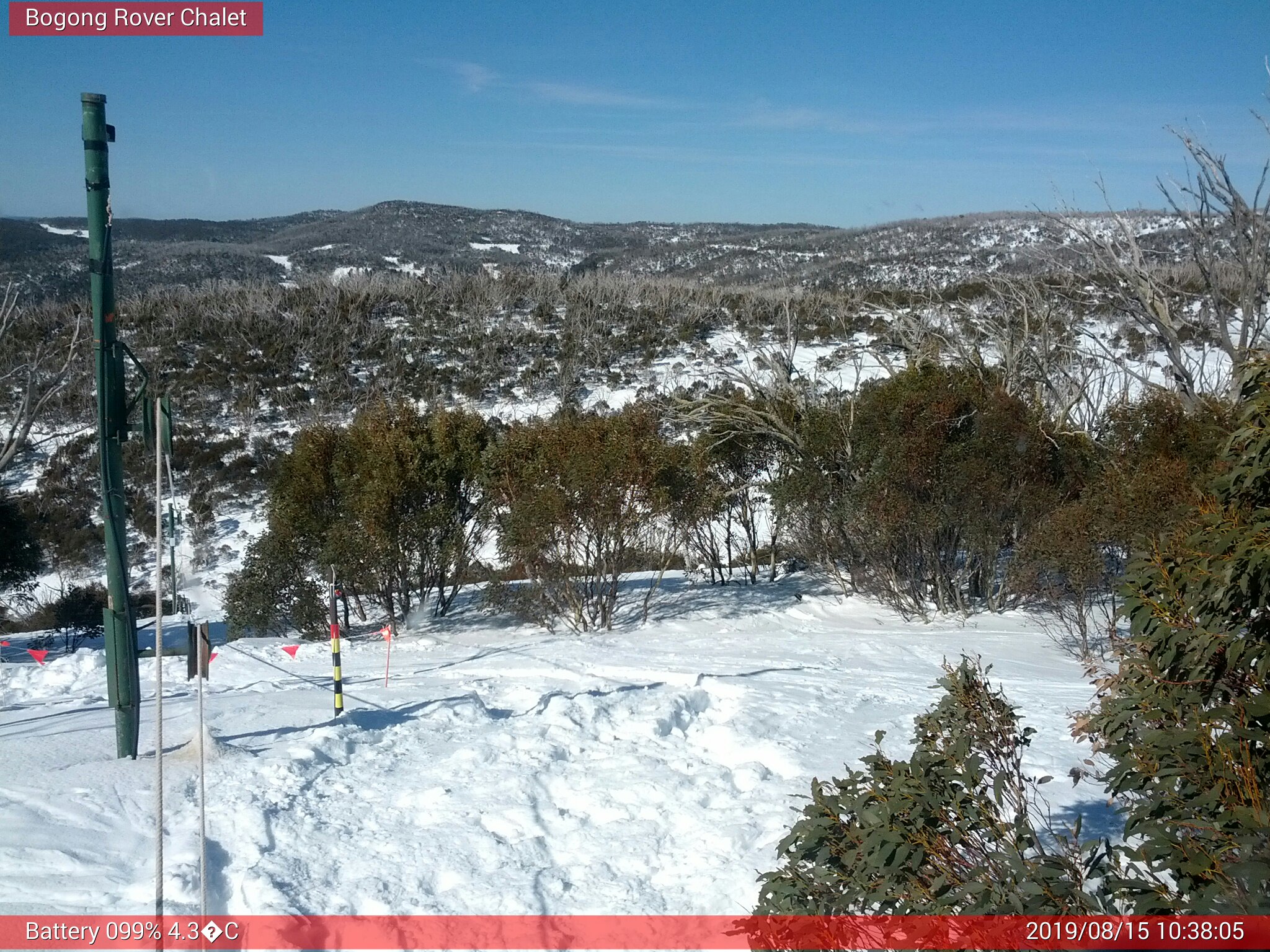 Bogong Web Cam 10:38am Thursday 15th of August 2019