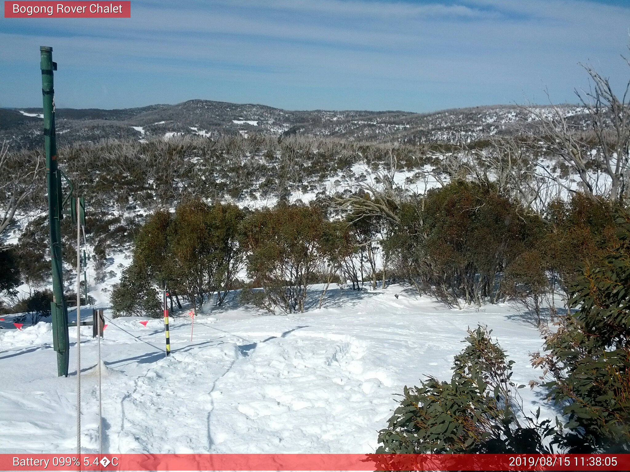 Bogong Web Cam 11:38am Thursday 15th of August 2019