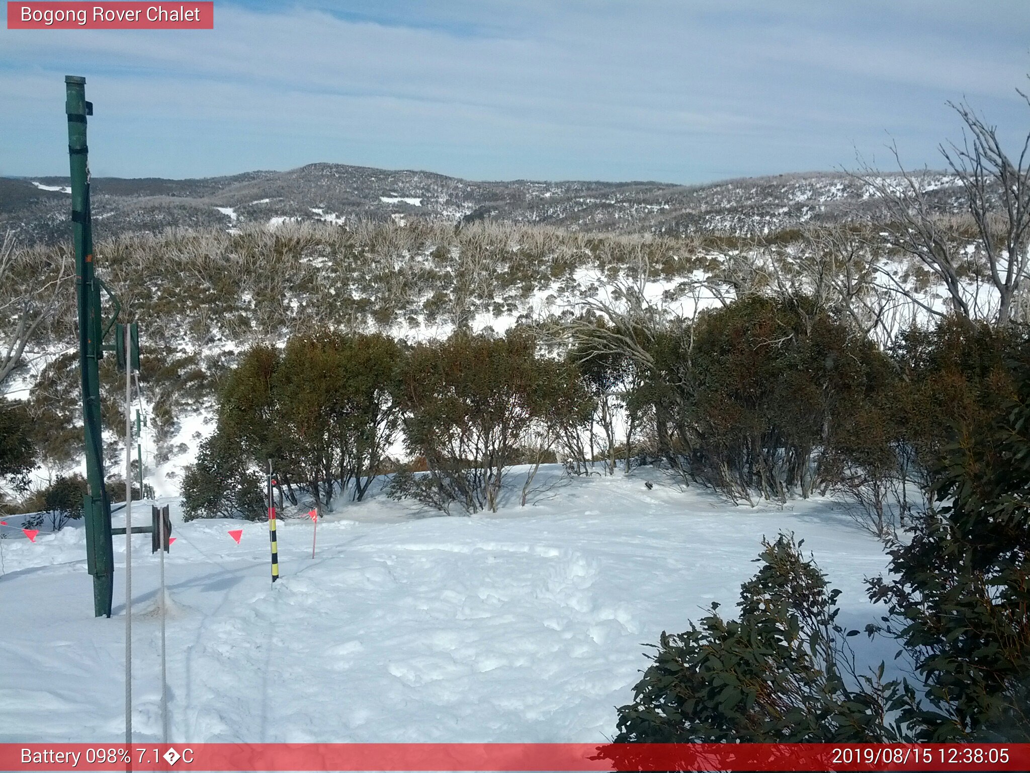 Bogong Web Cam 12:38pm Thursday 15th of August 2019