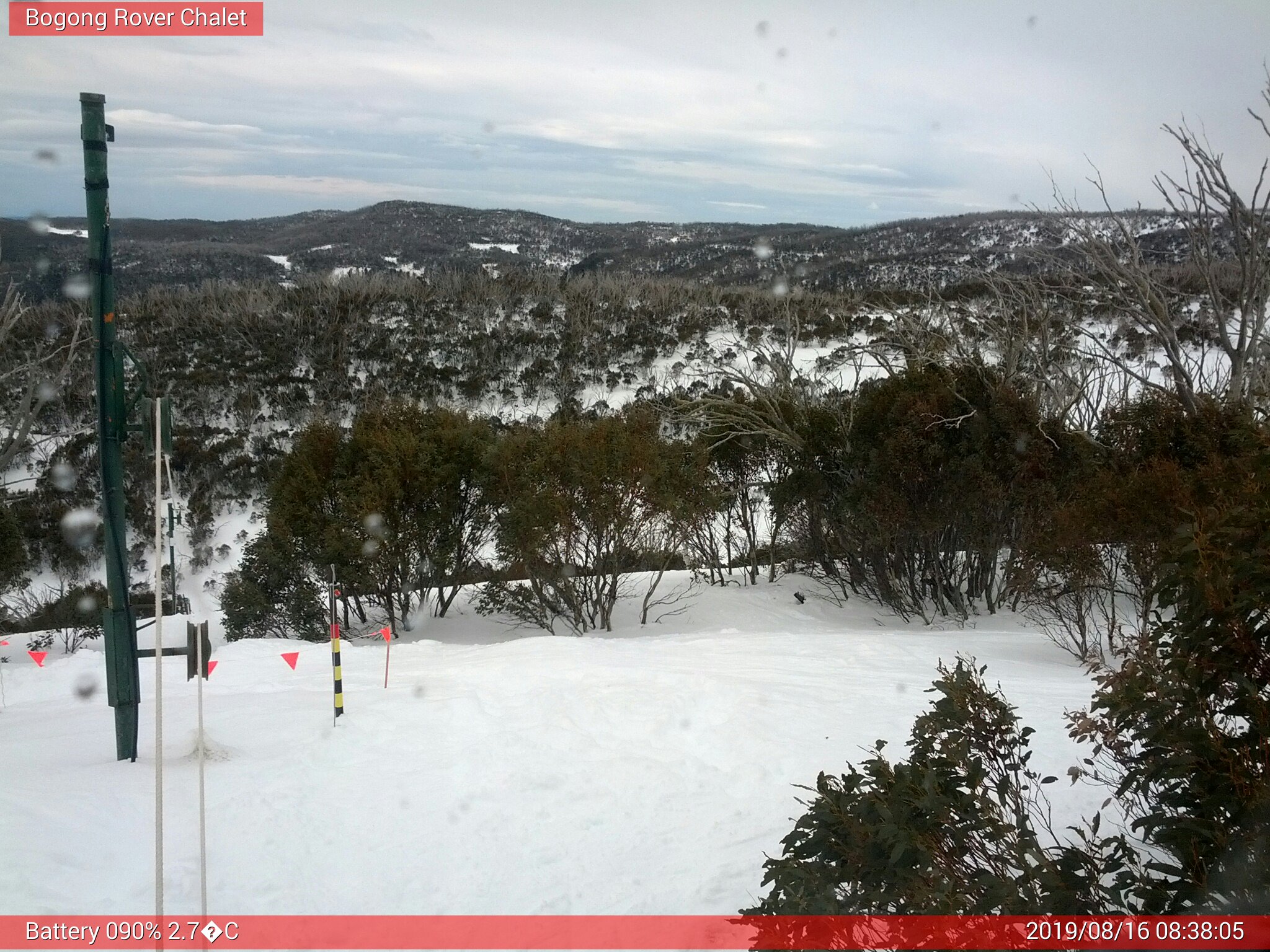 Bogong Web Cam 8:38am Friday 16th of August 2019