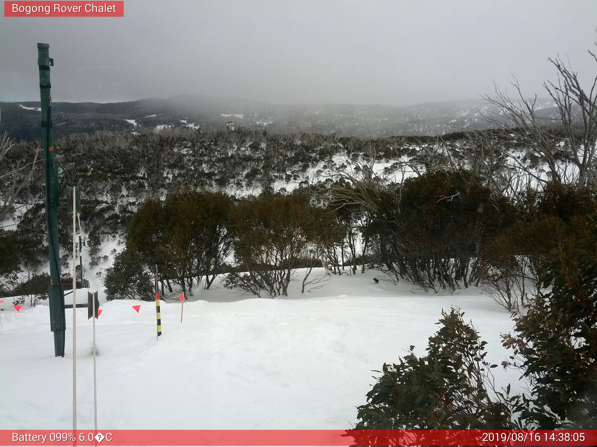 Bogong Web Cam 2:38pm Friday 16th of August 2019