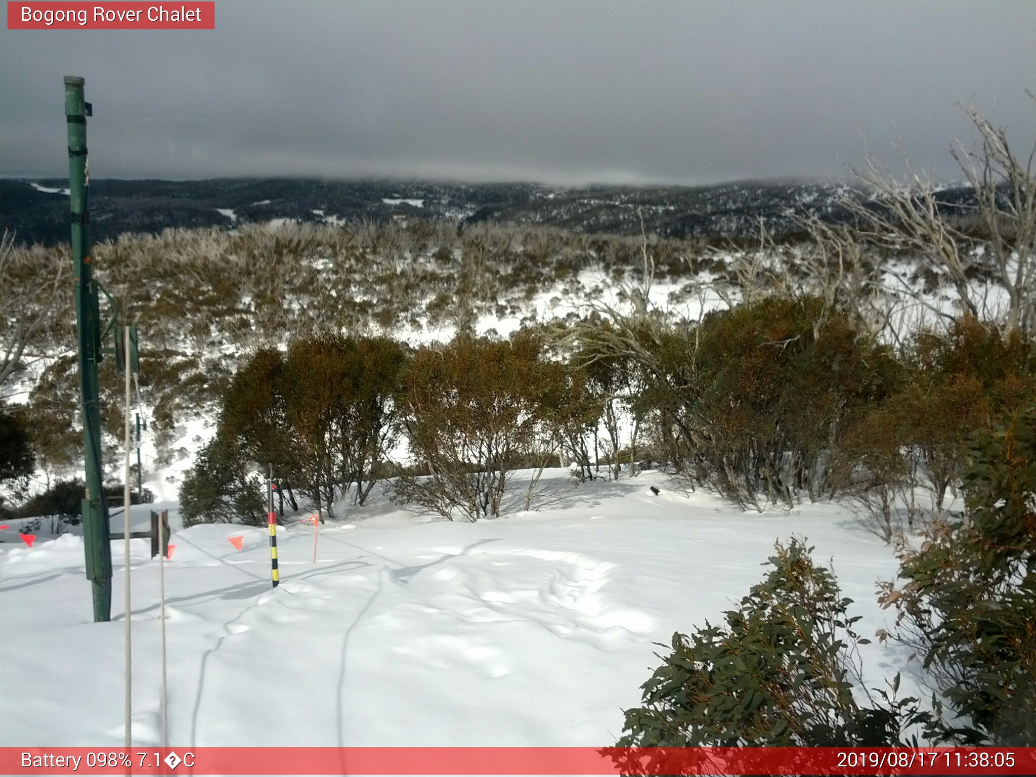 Bogong Web Cam 11:38am Saturday 17th of August 2019