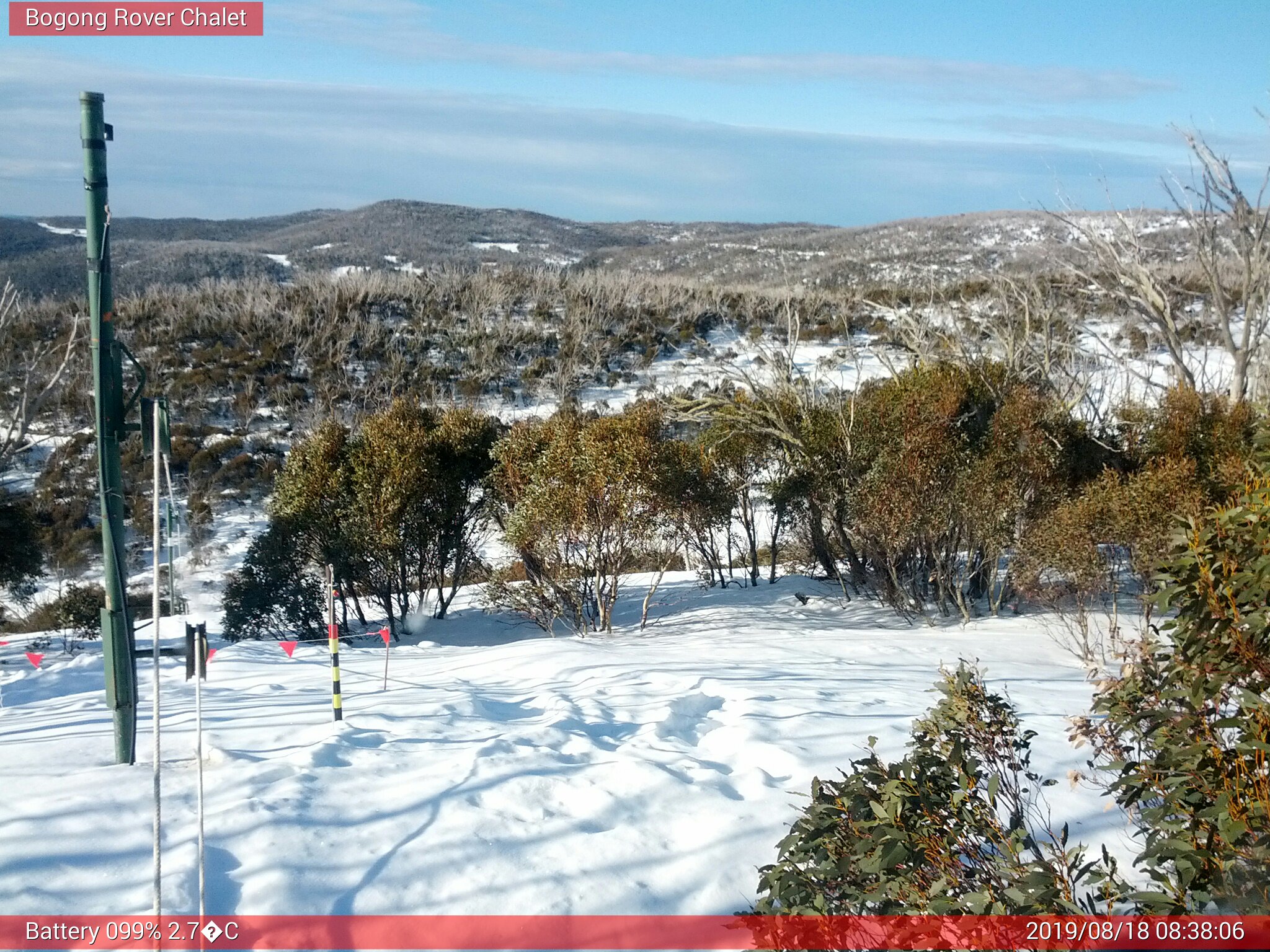 Bogong Web Cam 8:38am Sunday 18th of August 2019