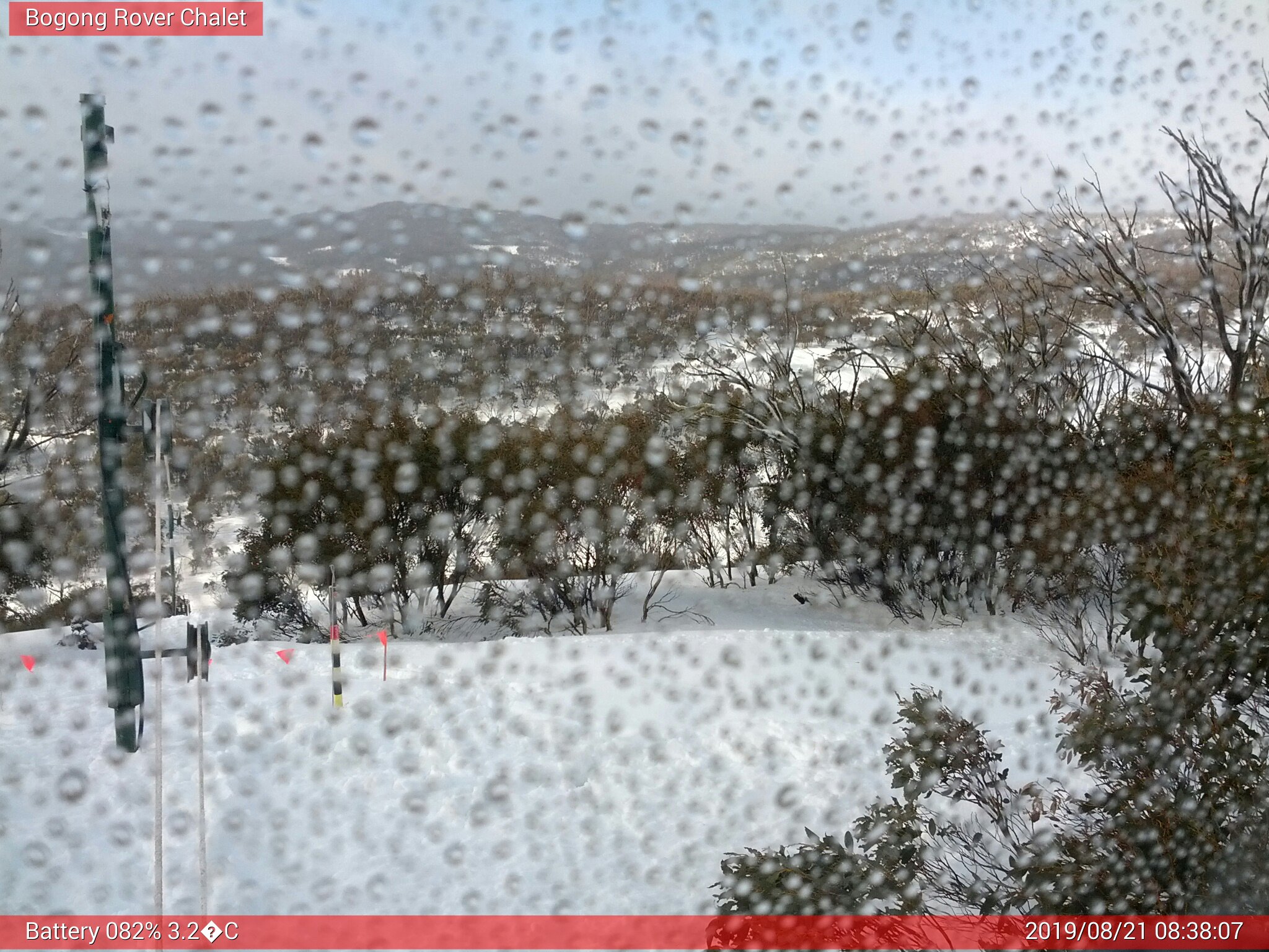 Bogong Web Cam 8:38am Wednesday 21st of August 2019