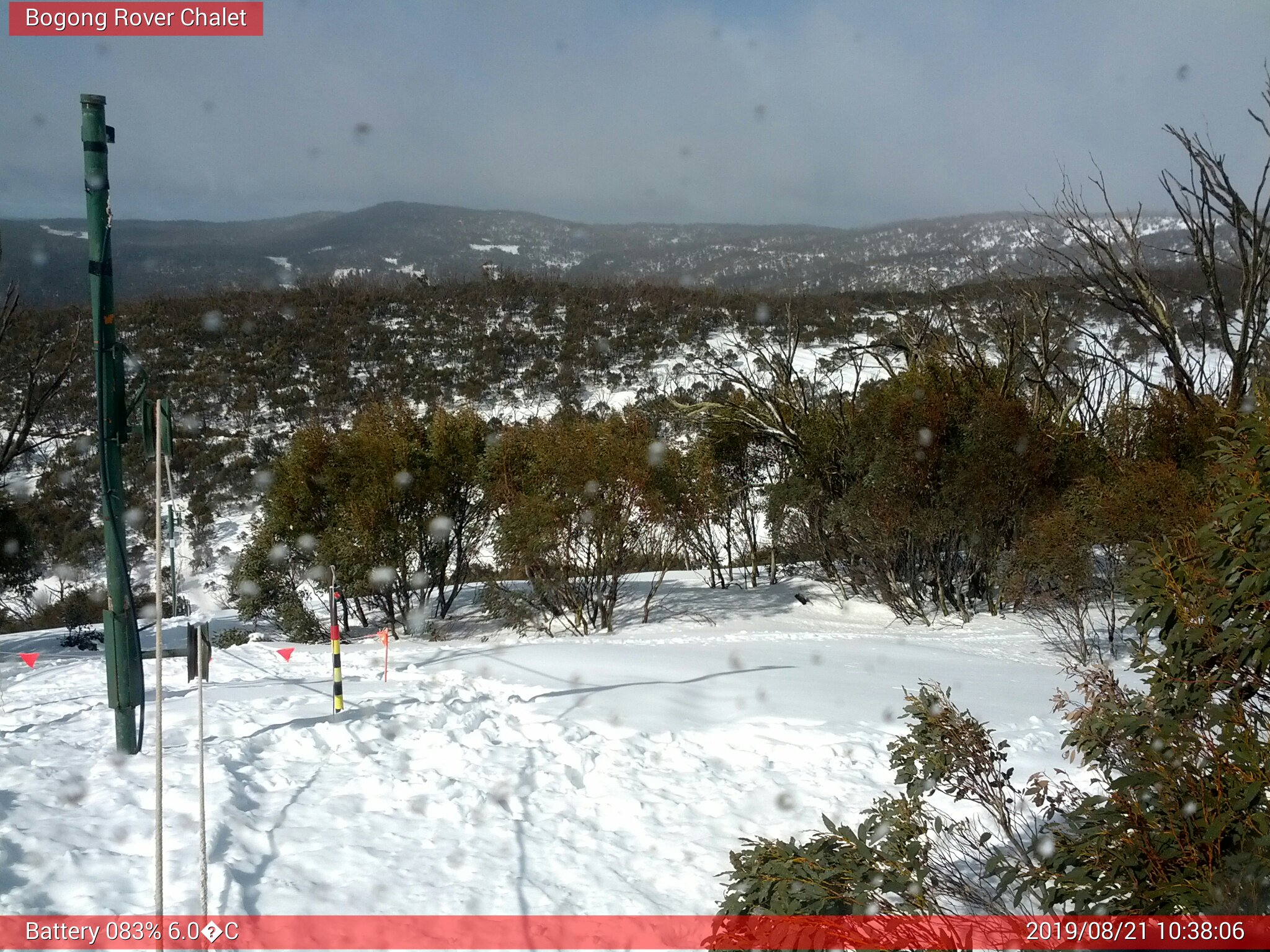 Bogong Web Cam 10:38am Wednesday 21st of August 2019