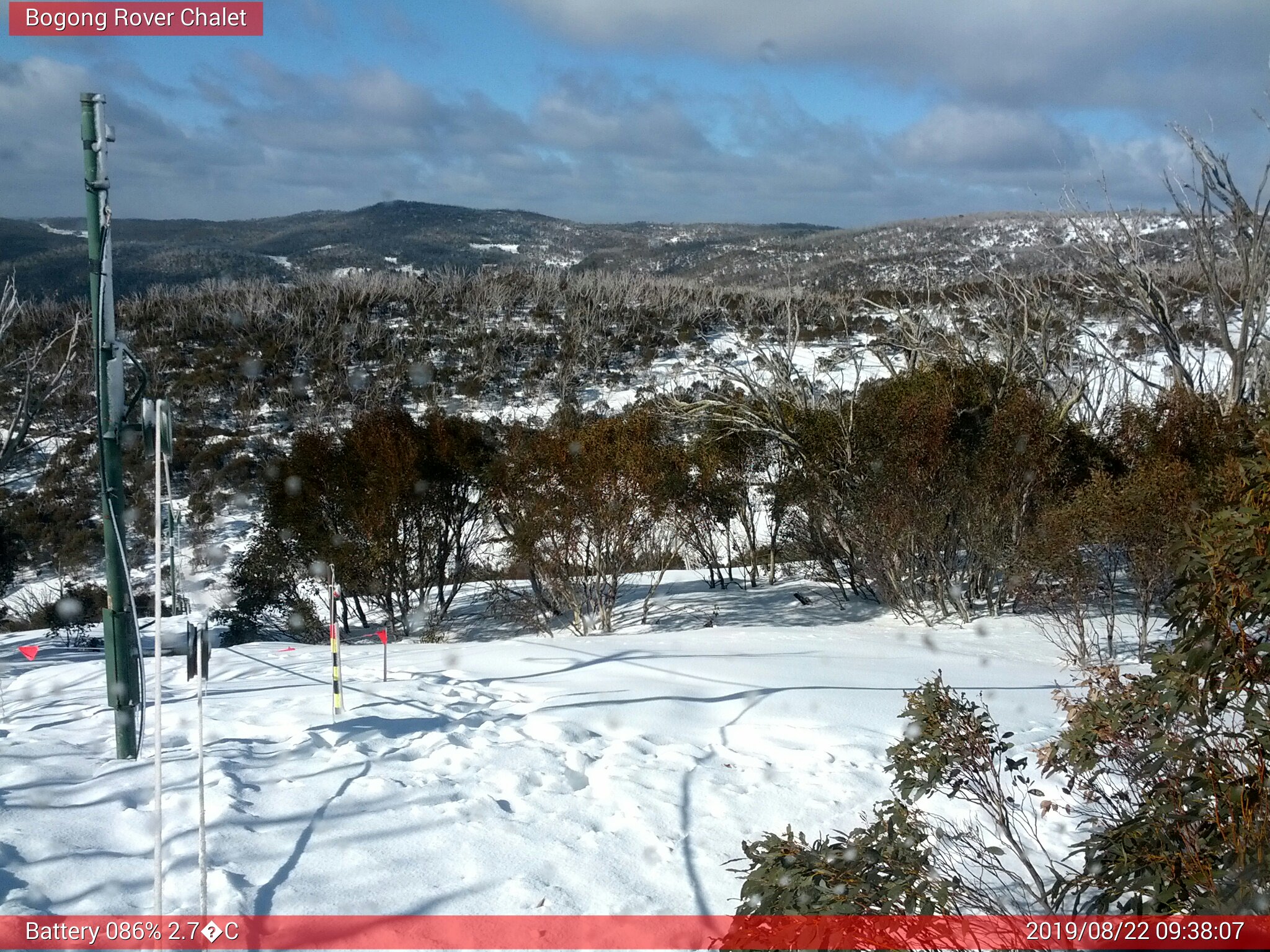 Bogong Web Cam 9:38am Thursday 22nd of August 2019