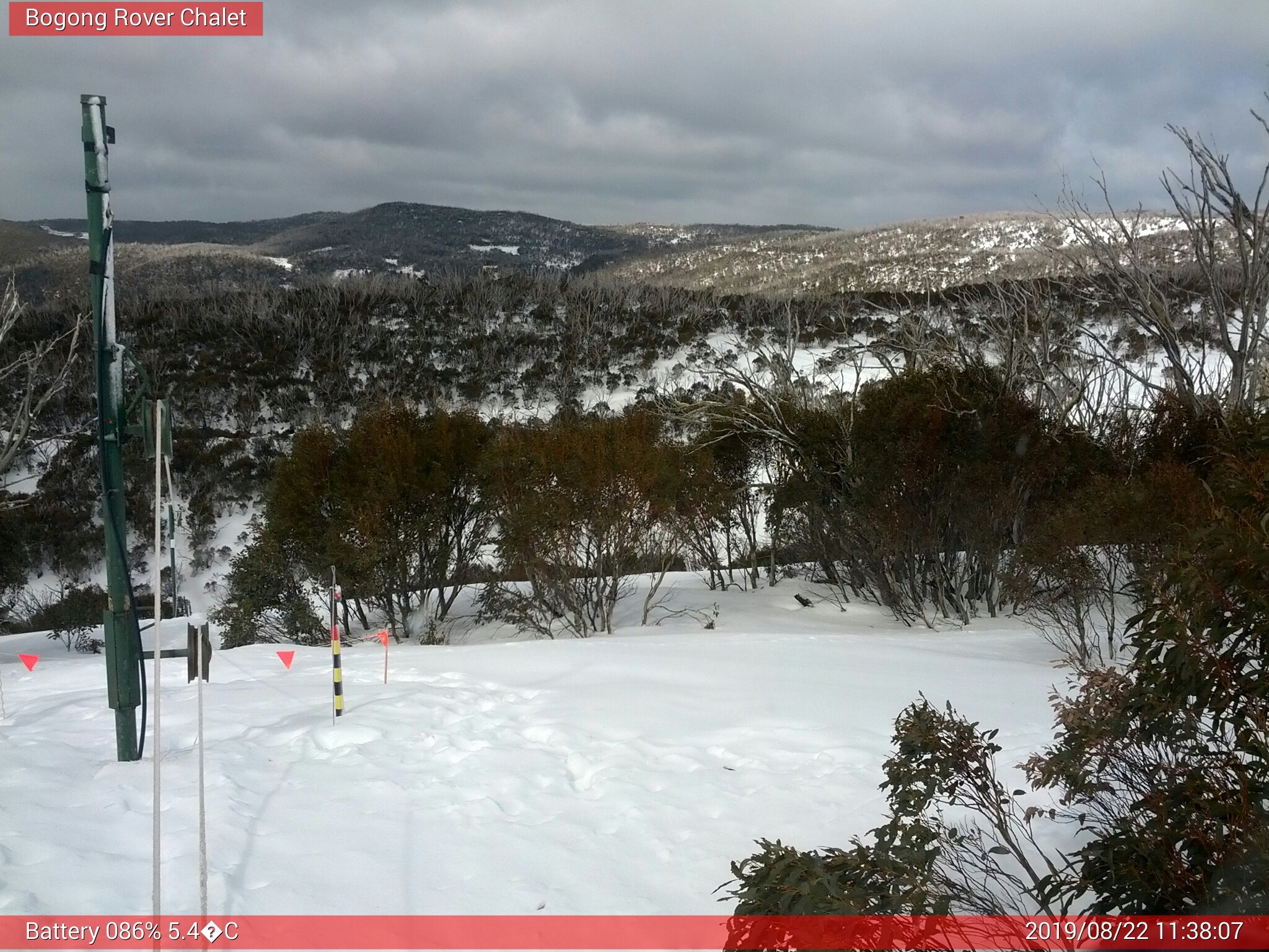 Bogong Web Cam 11:38am Thursday 22nd of August 2019