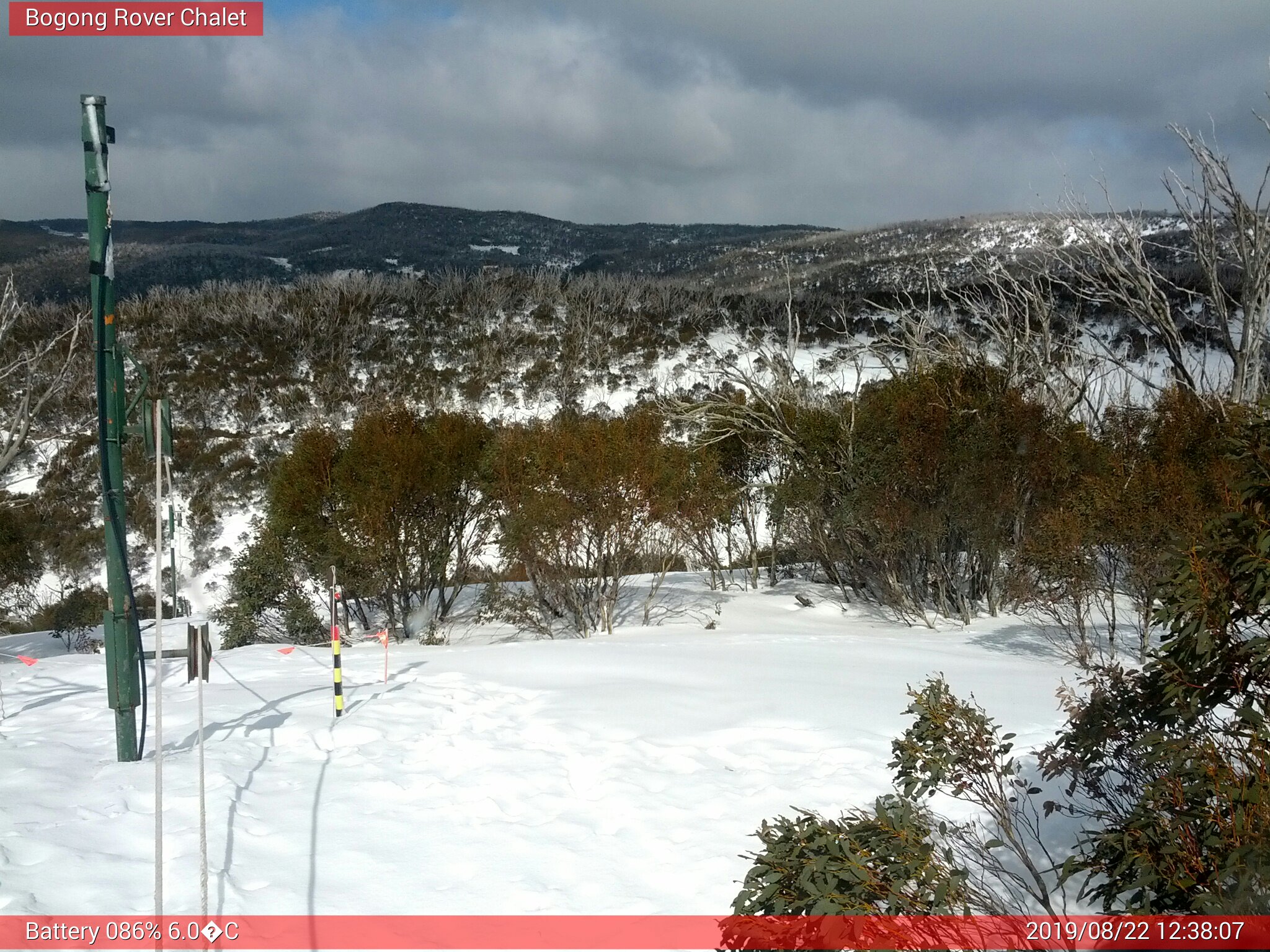 Bogong Web Cam 12:38pm Thursday 22nd of August 2019