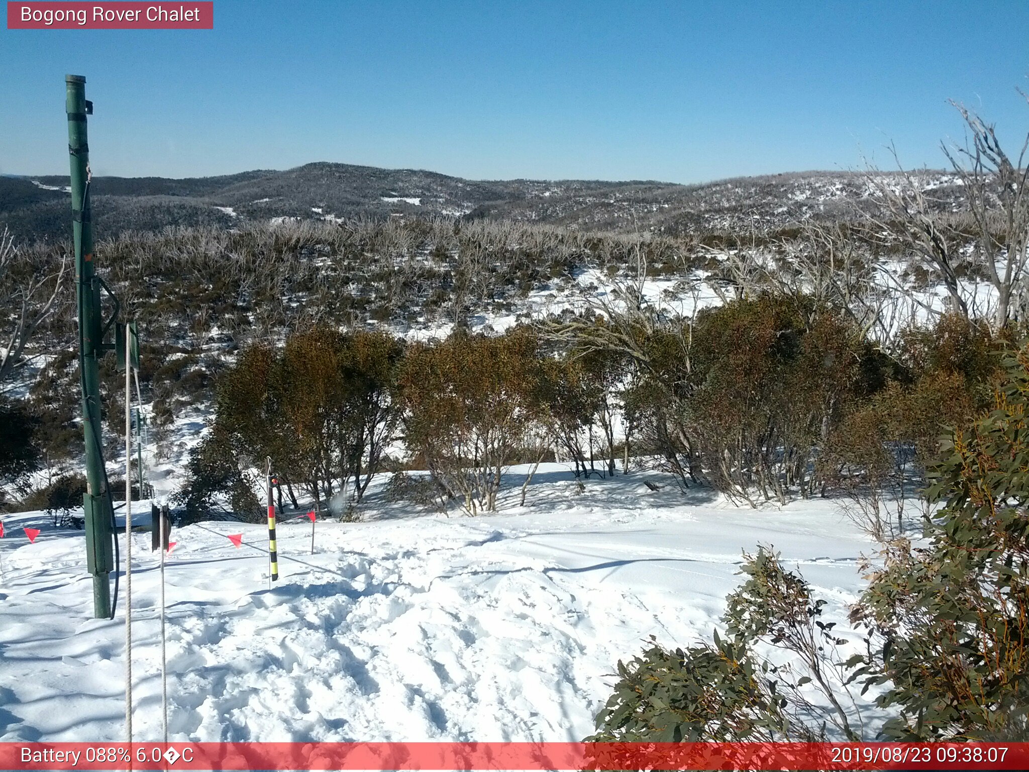 Bogong Web Cam 9:38am Friday 23rd of August 2019