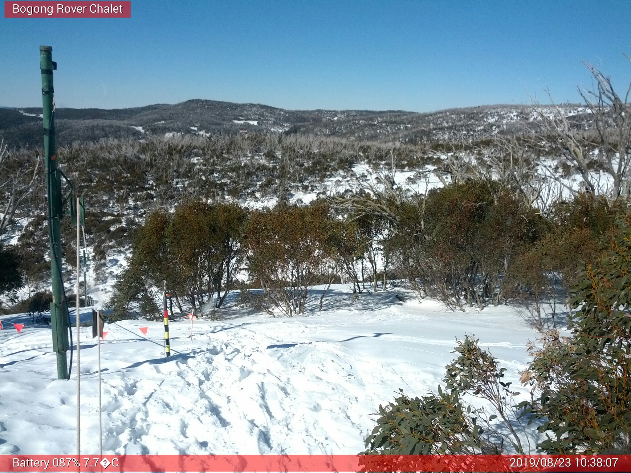 Bogong Web Cam 10:38am Friday 23rd of August 2019